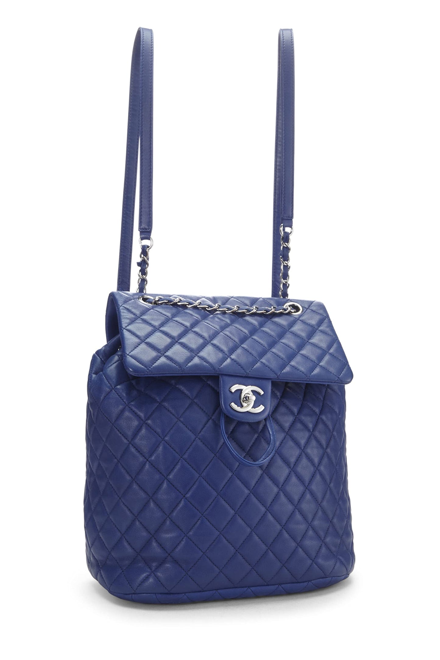 Chanel, Blue Quilted Lambskin Urban Spirit Backpack Small, Navy
