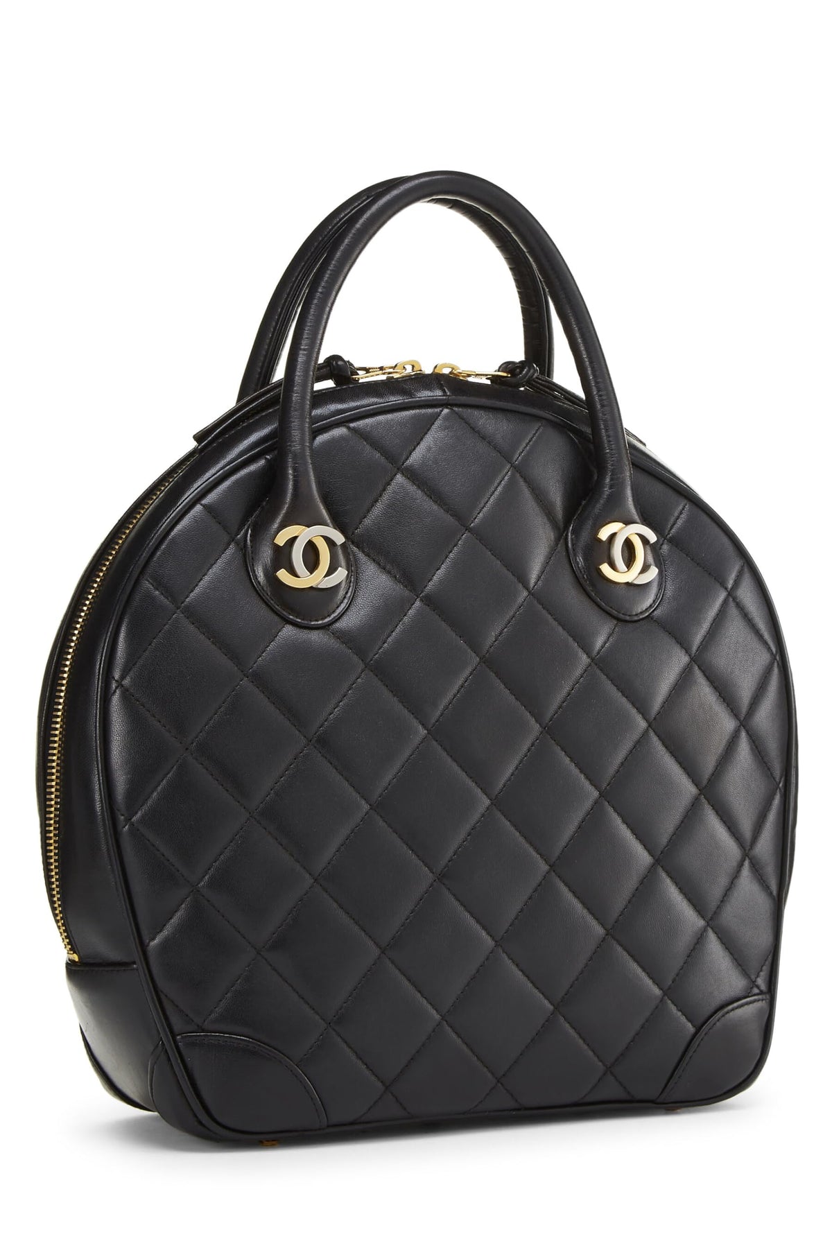 Chanel, Black Quilted Lambskin Paris Limited Bowler Small, Black
