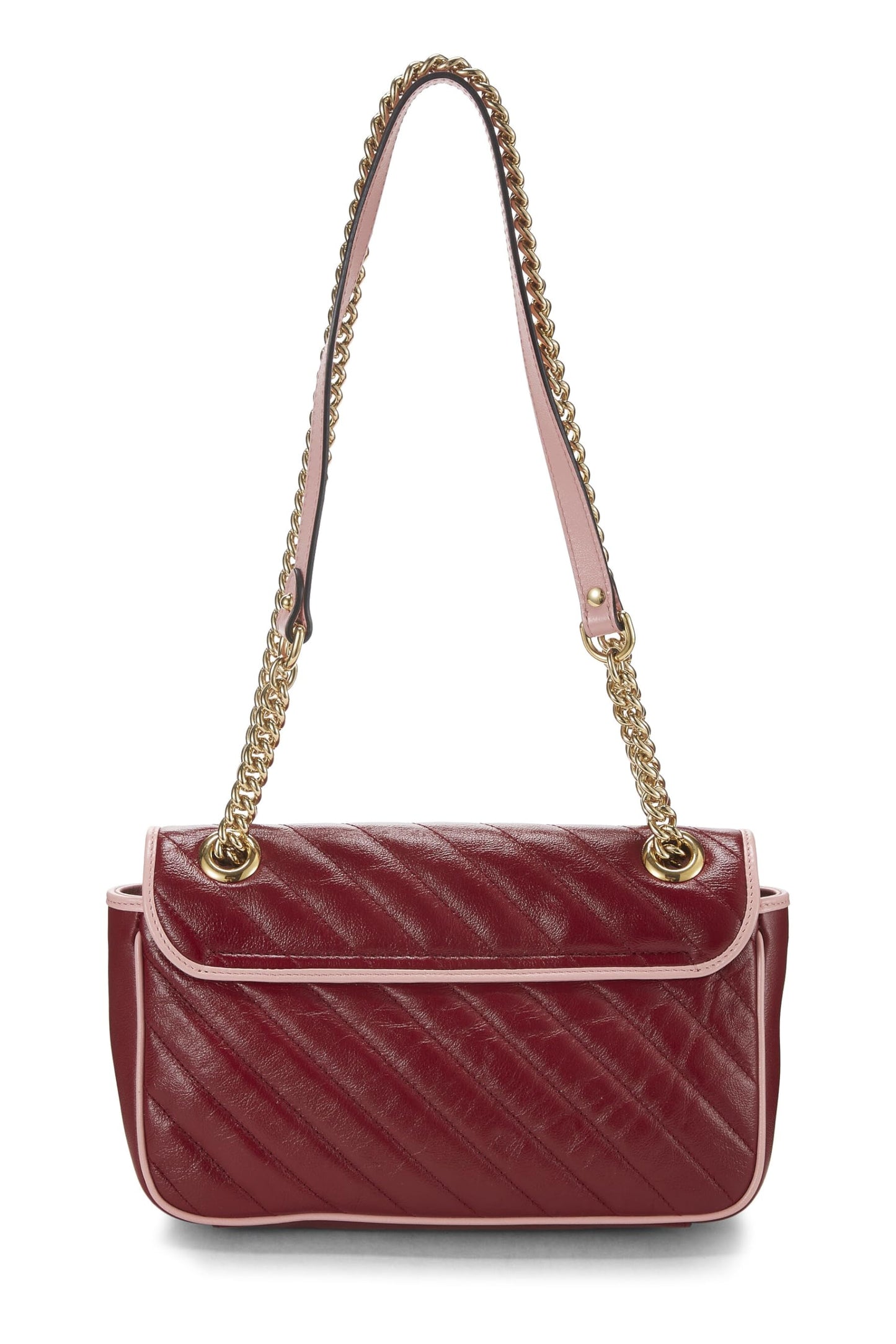 Gucci, Red Leather Torchon GG Marmont Shoulder Bag Small, Red