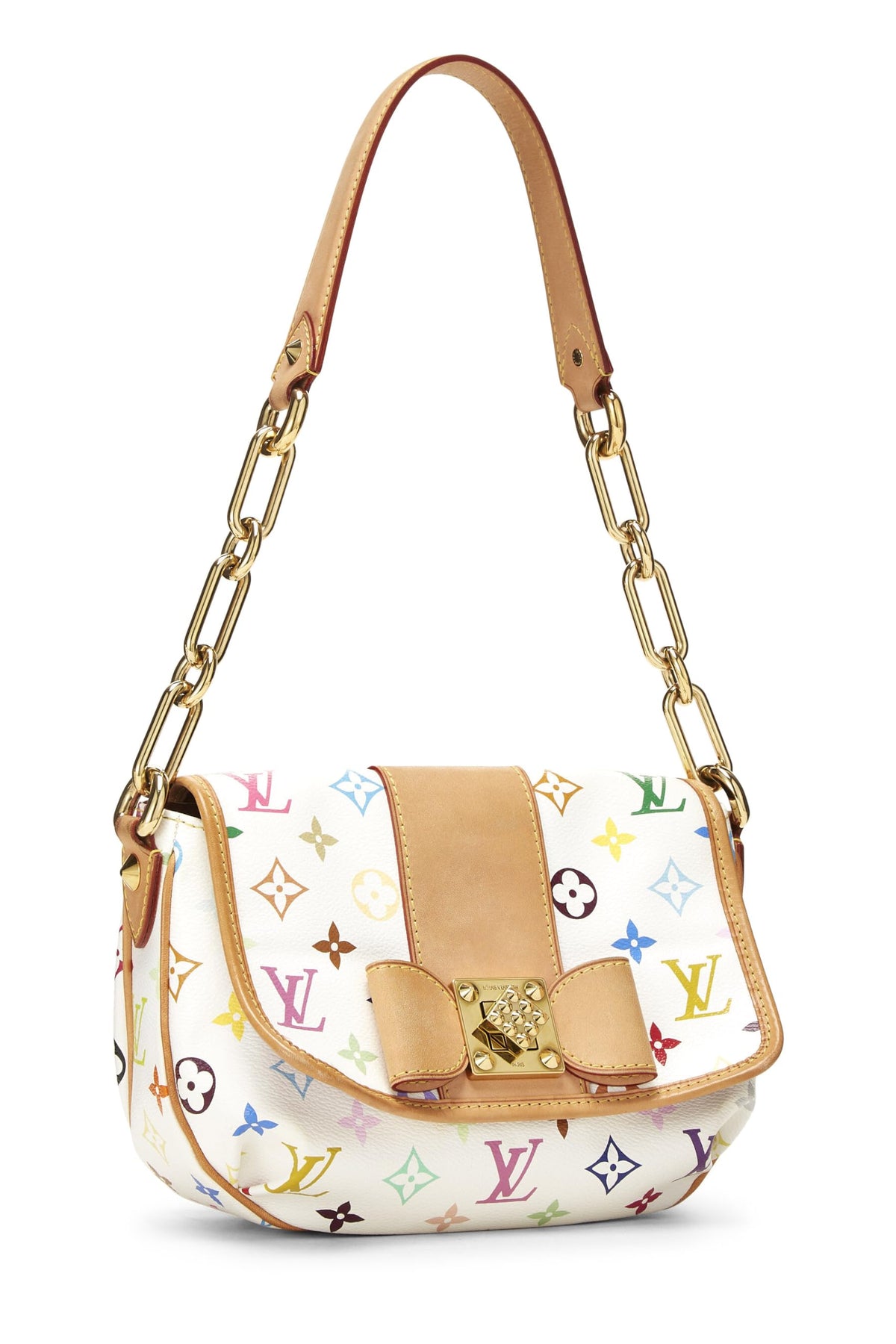 Louis Vuitton, Takashi Murakami x Louis Vuitton White Monogram Multicolore Patty, White