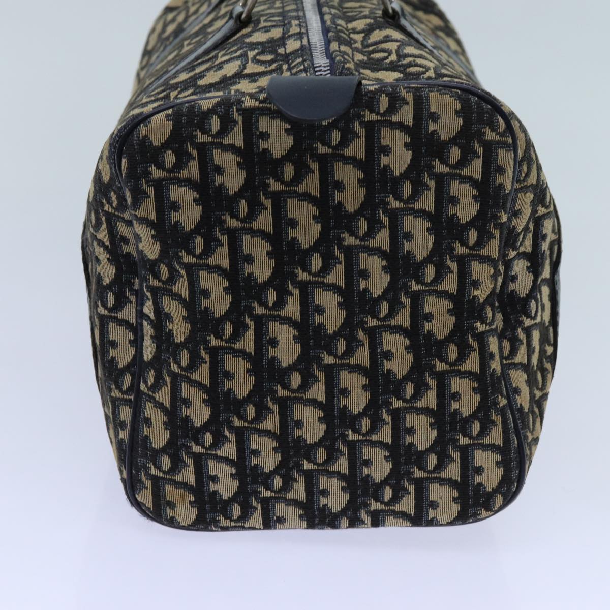 CHRISTIAN DIOR Trotter Canvas Boston Bag Navy Auth 71778