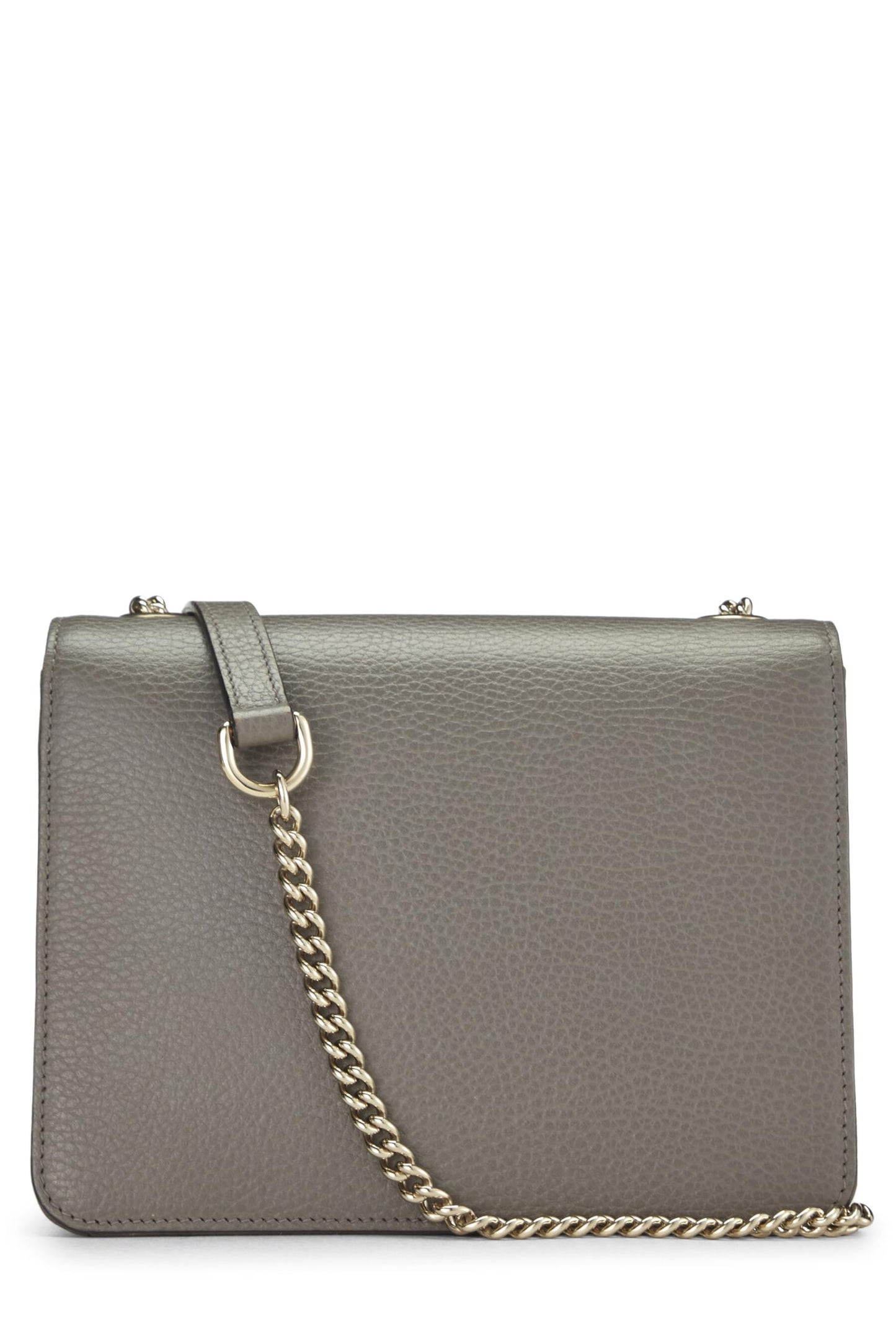 Gucci, Grey Leather Interlocking Crossbody Bag, Grey