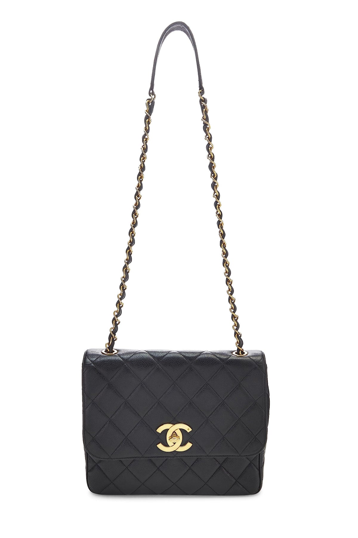 Chanel, Black Caviar Big CC Square Flap Large, Black