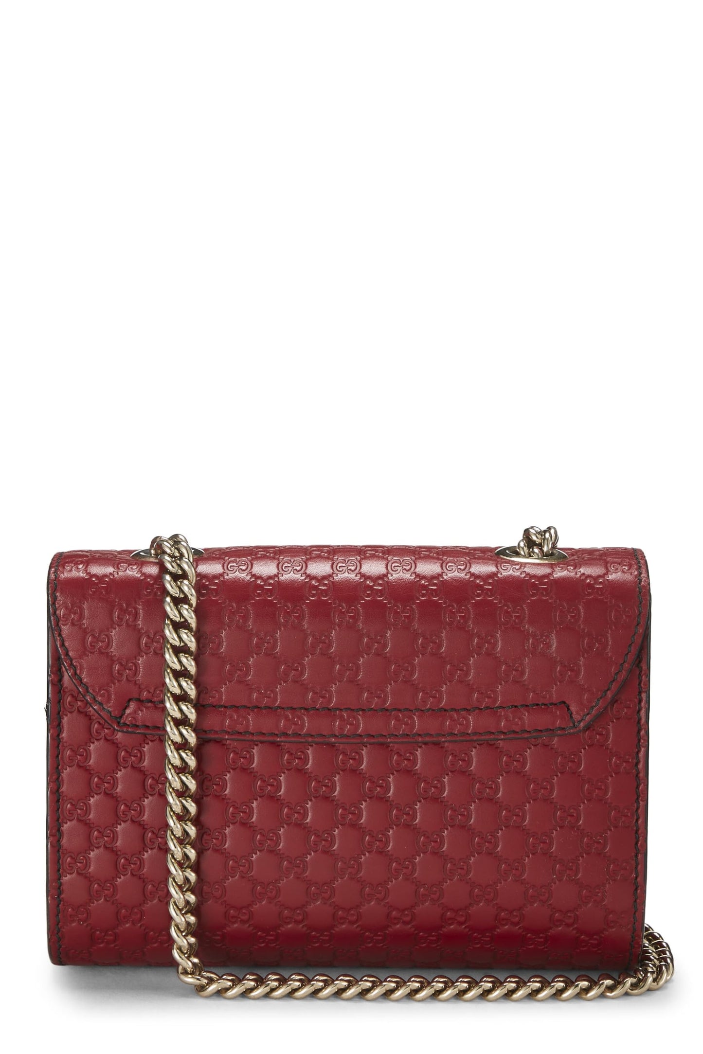 Gucci, Pink Microguccissima Leather Emily Chain Crossbody Bag, Red