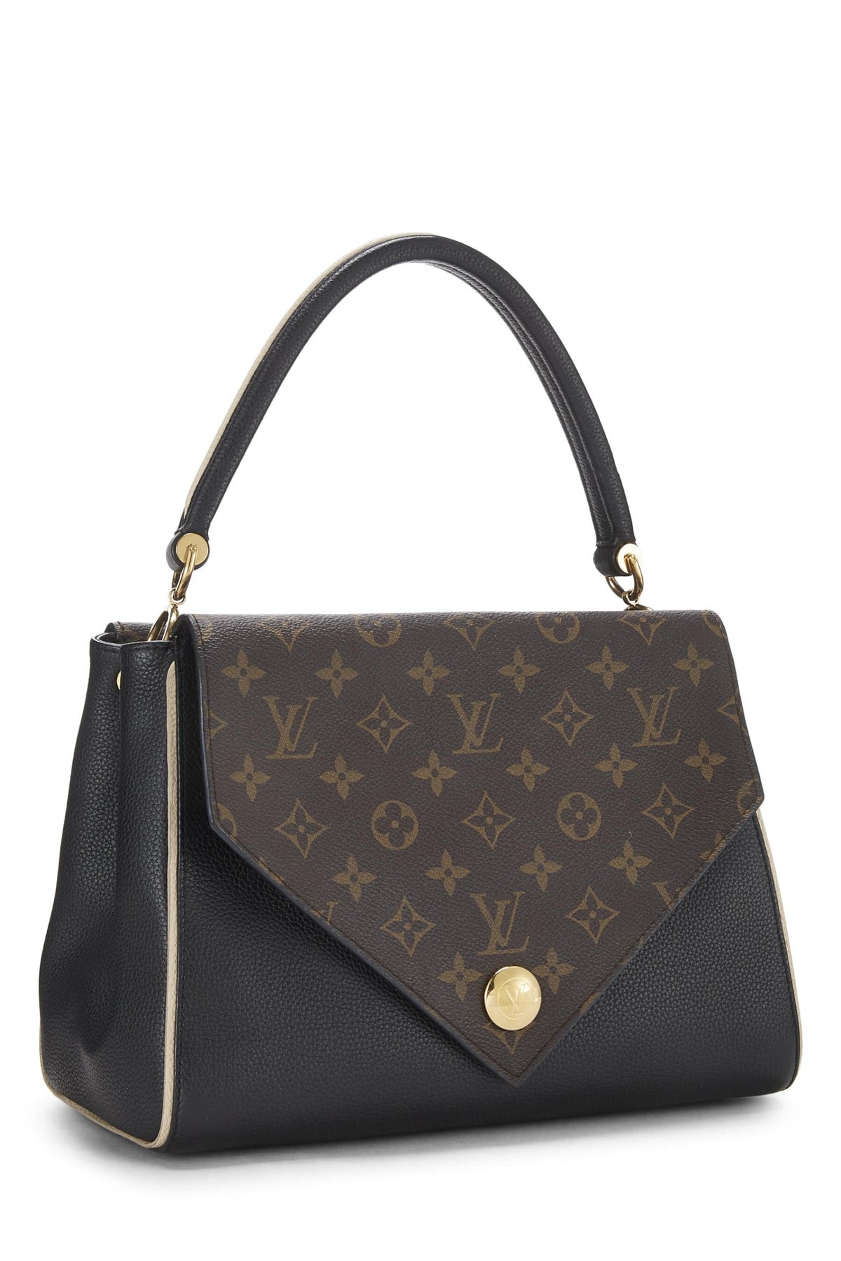 Louis Vuitton, Black Monogram Leather Double V Bag, Black