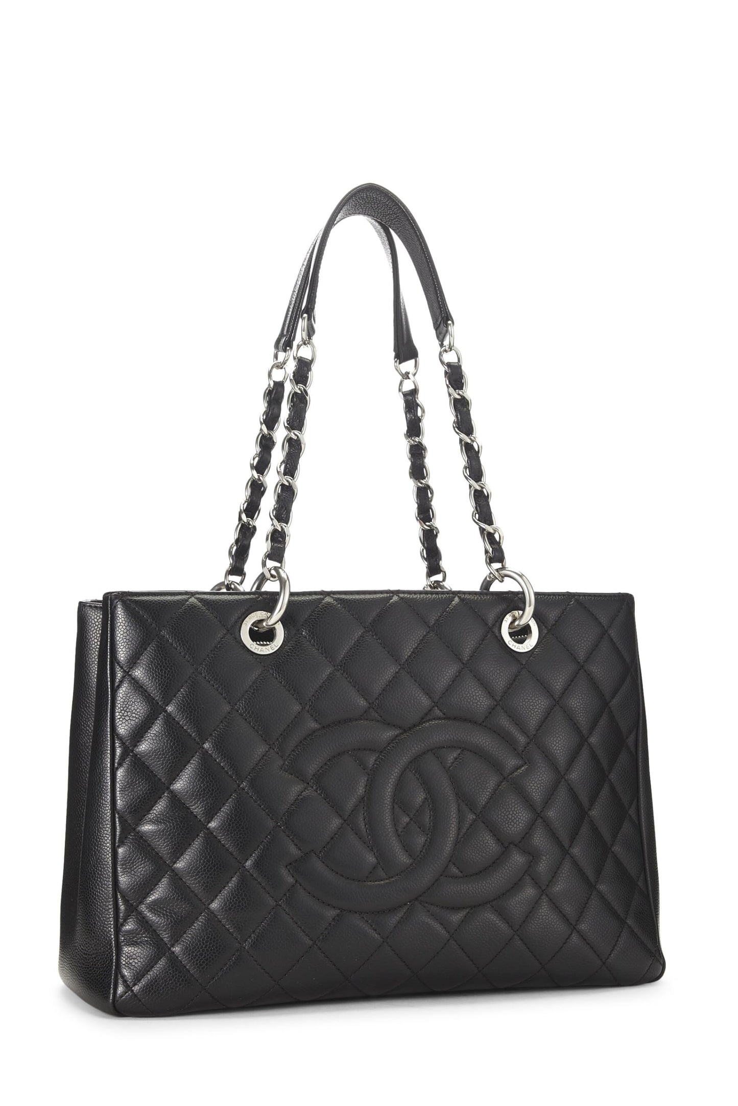 Chanel, Black Quilted Caviar Grand Shopping Tote (GST), Black