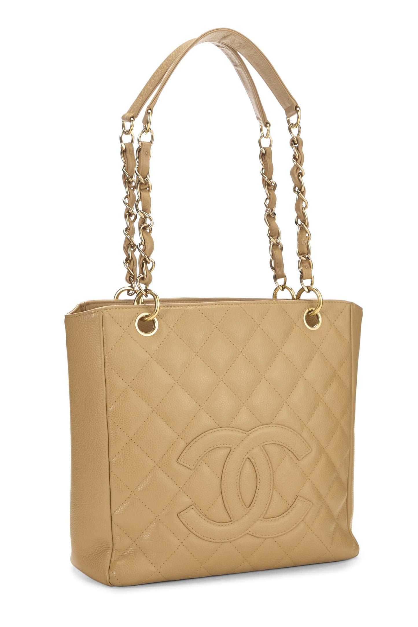 Chanel, Beige Quilted Caviar Petite Shopping Tote (PST), Beige