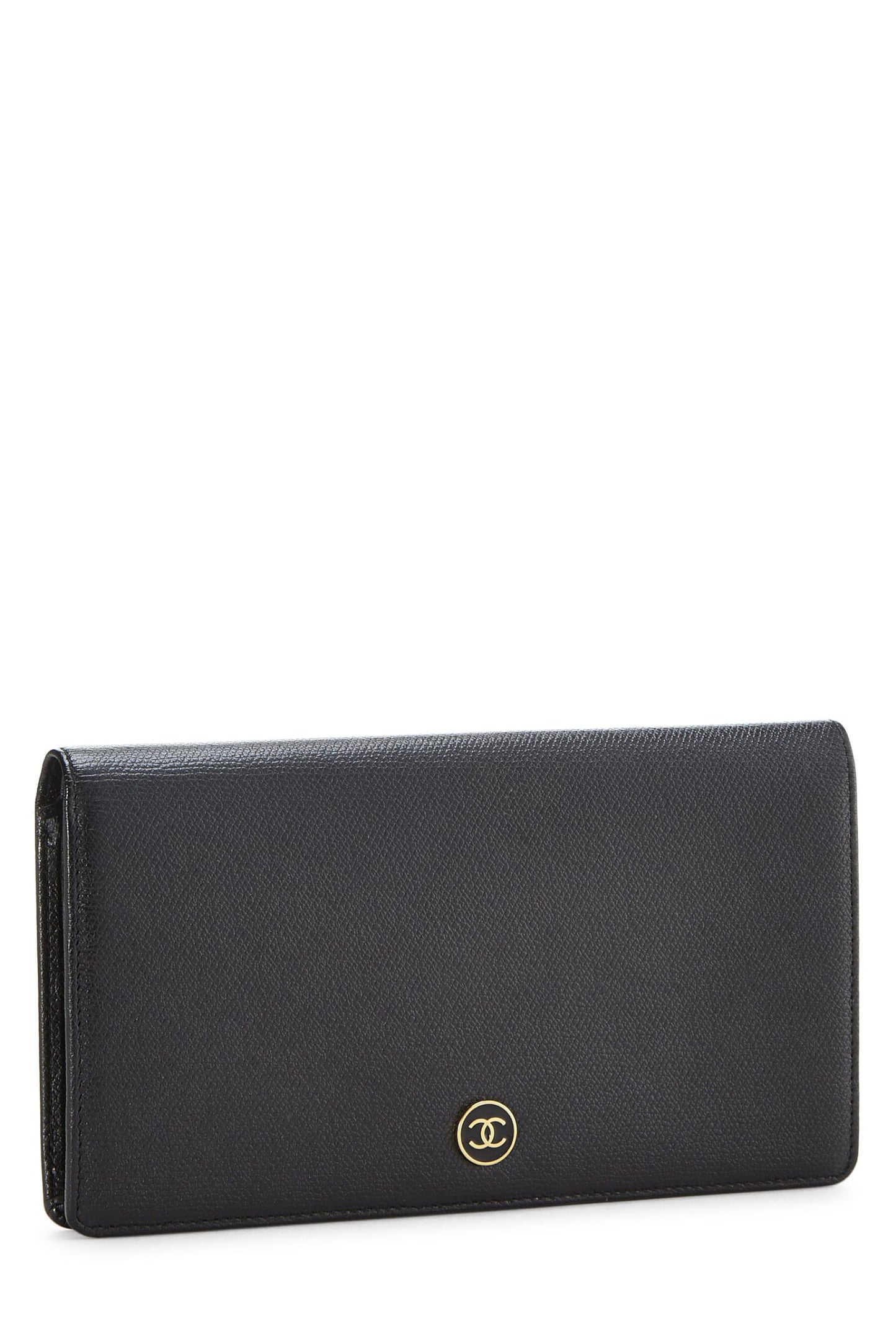 Chanel, Black Calfskin Long Wallet, Black