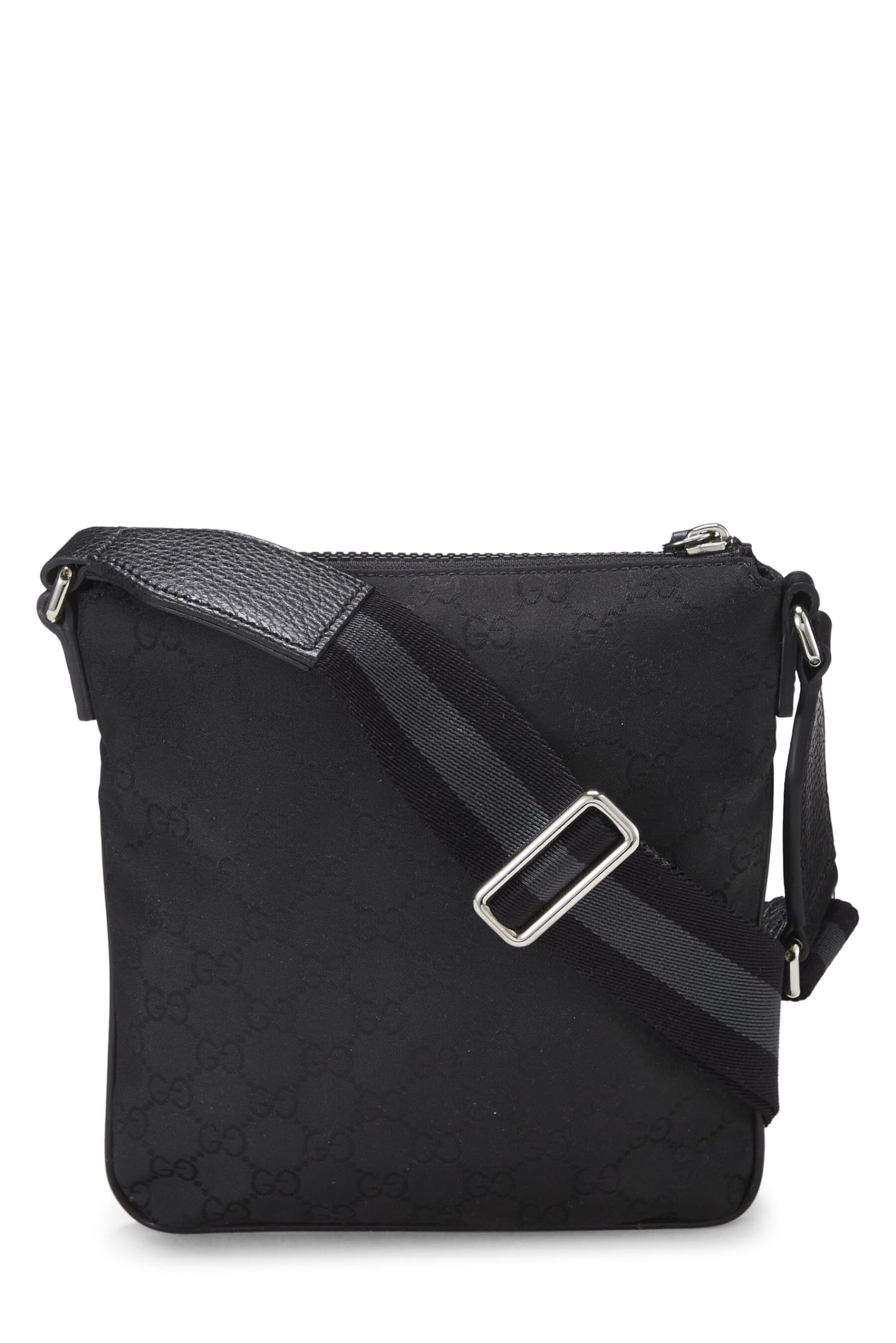 Gucci, Black Original GG Canvas Double Zip Messenger Small, Black