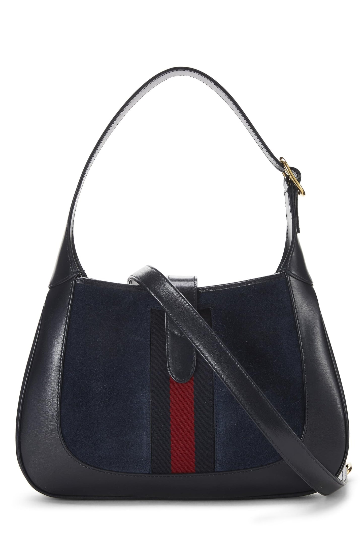 Gucci, Navy Leather & Suede Jackie 1961 Shoulder Bag Small, Navy