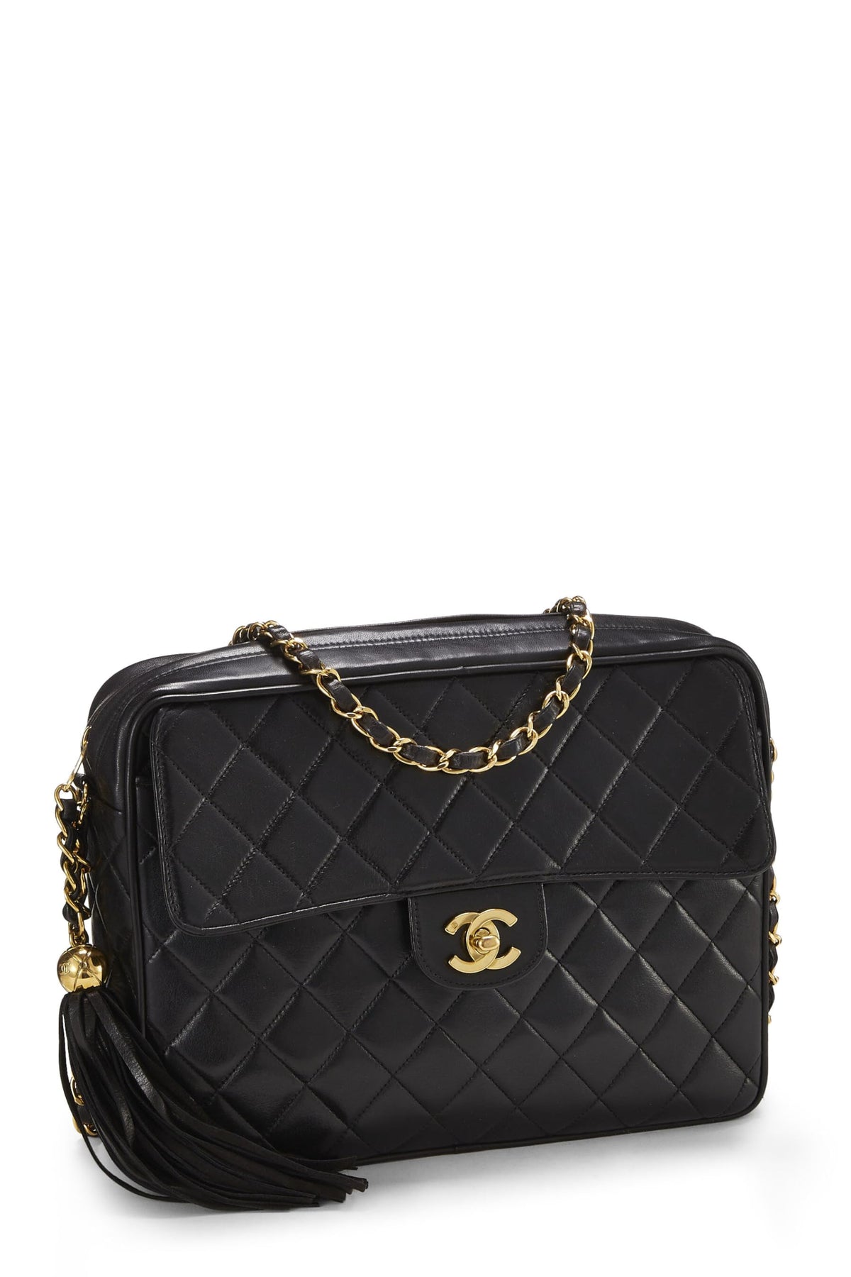 Chanel, Black Quilted Lambskin Pocket Camera Bag Large, Black