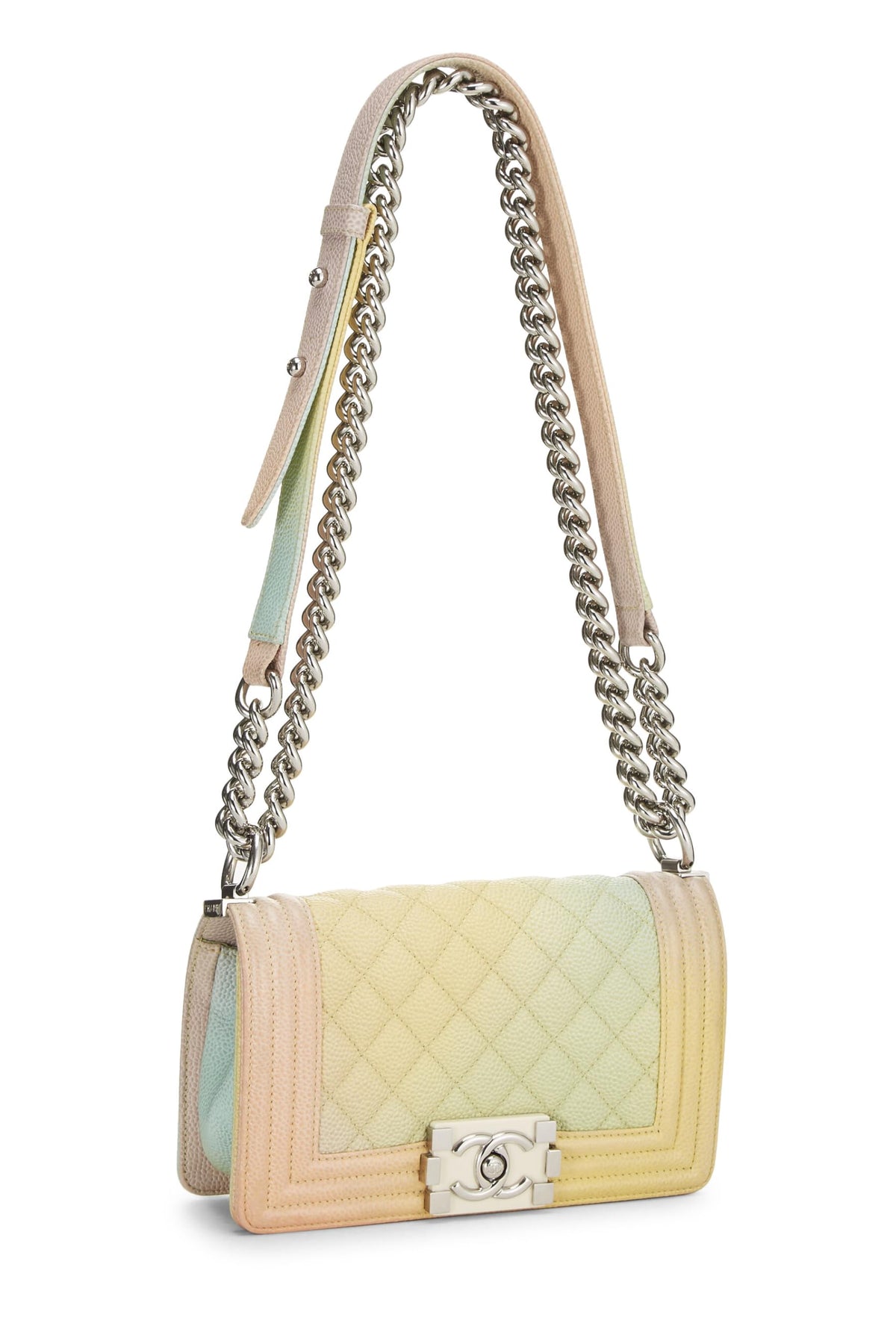 Chanel, Rainbow Quilted Caviar Boy Bag Small, Multi