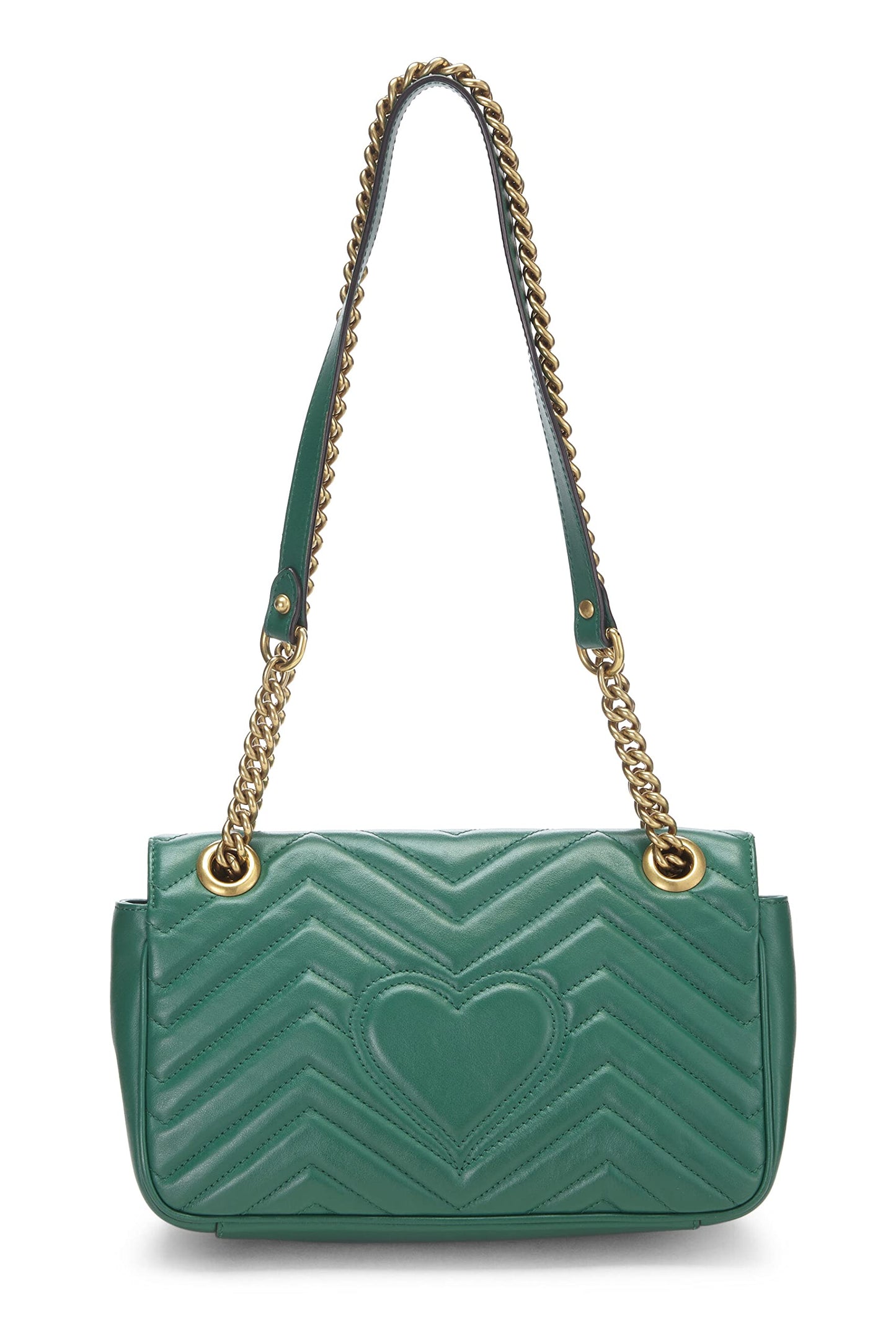 Gucci, Green Leather Marmont Shoulder Bag Small, Green