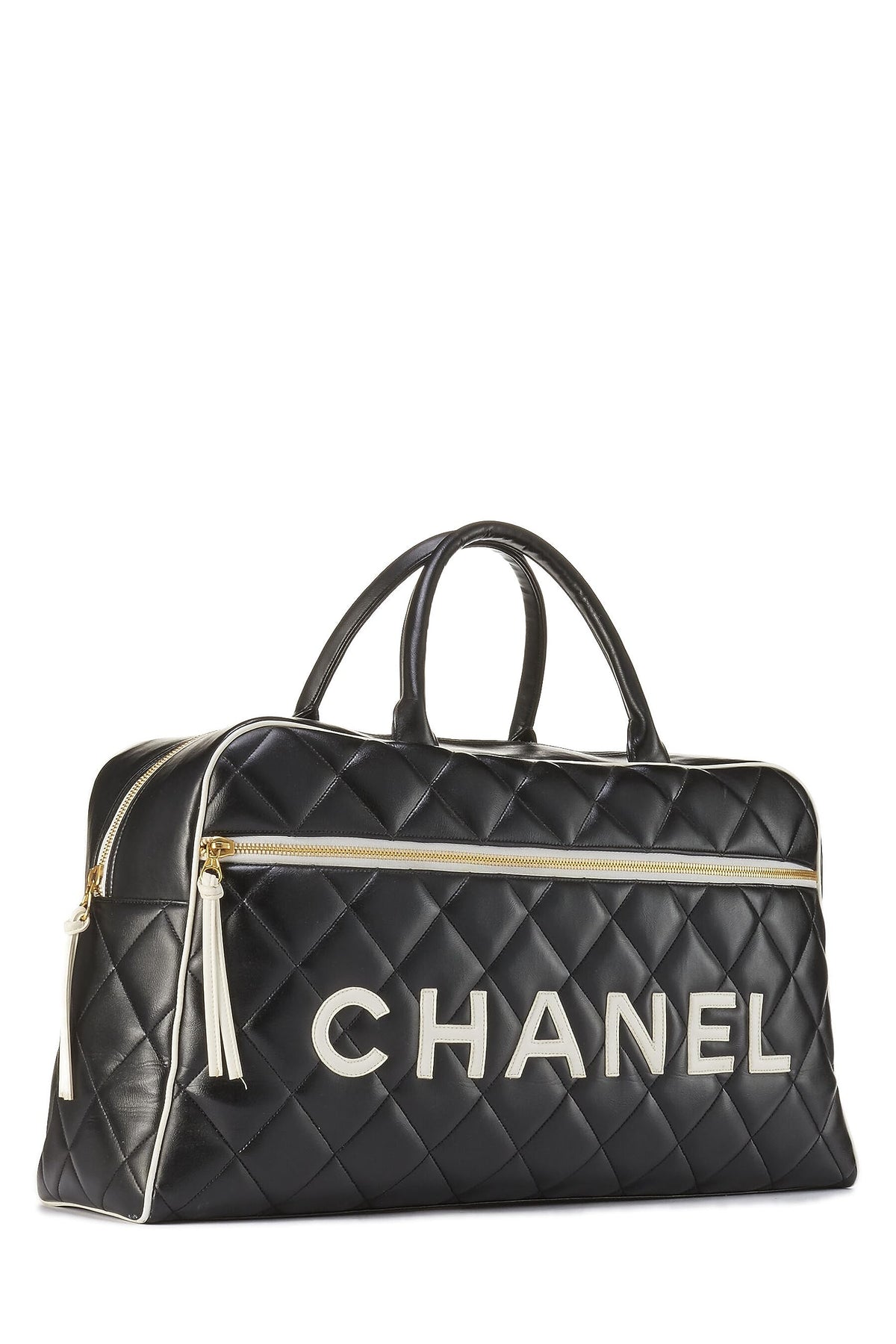 Chanel, Black Quilted Calfskin Bowler Large, Black
