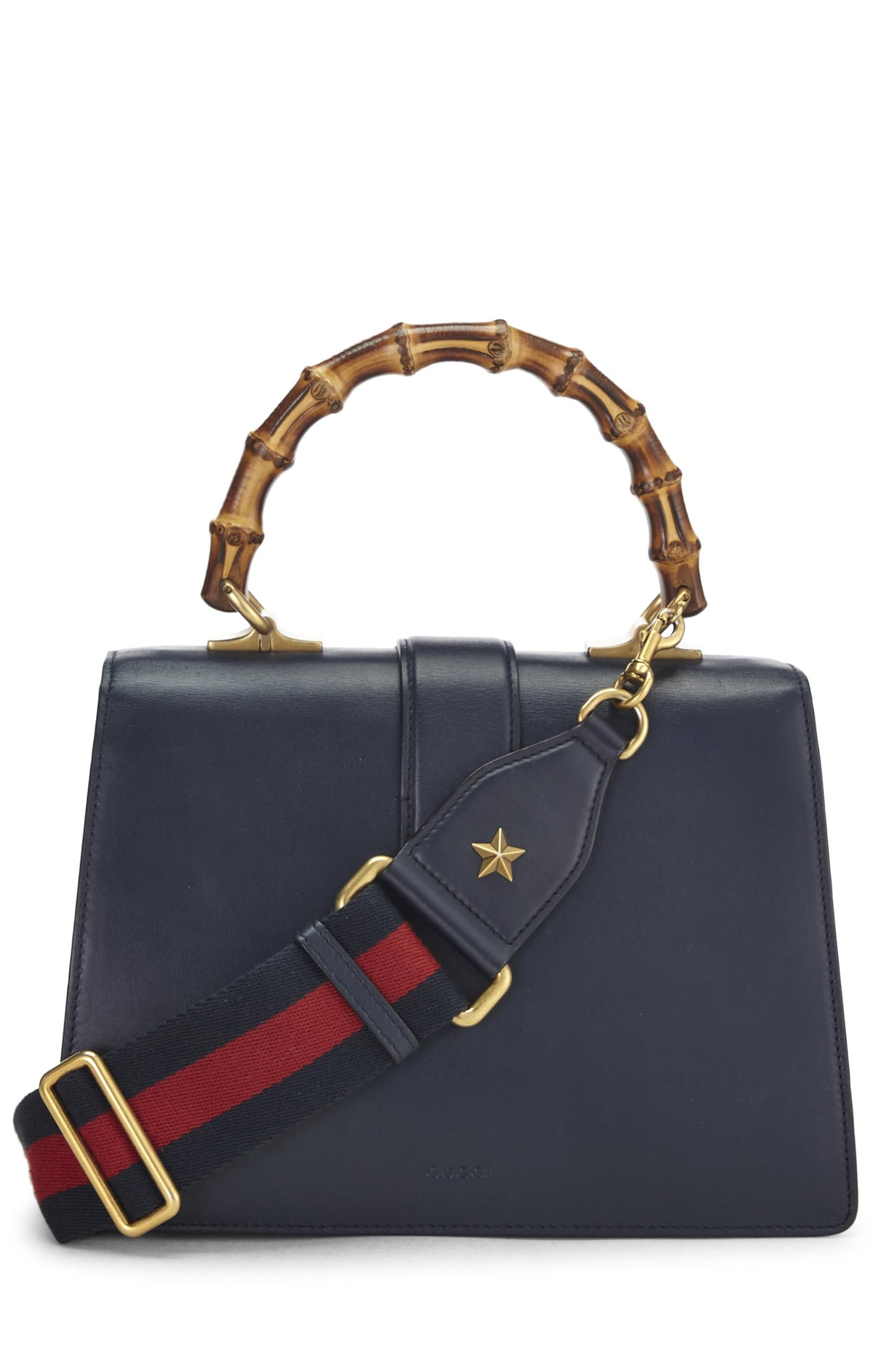 Gucci, Navy Leather Dionysus Bamboo Handbag, Navy