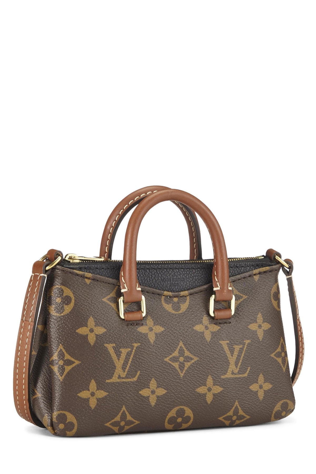 Louis Vuitton, Black Monogram Canvas Pallas Nano, Black