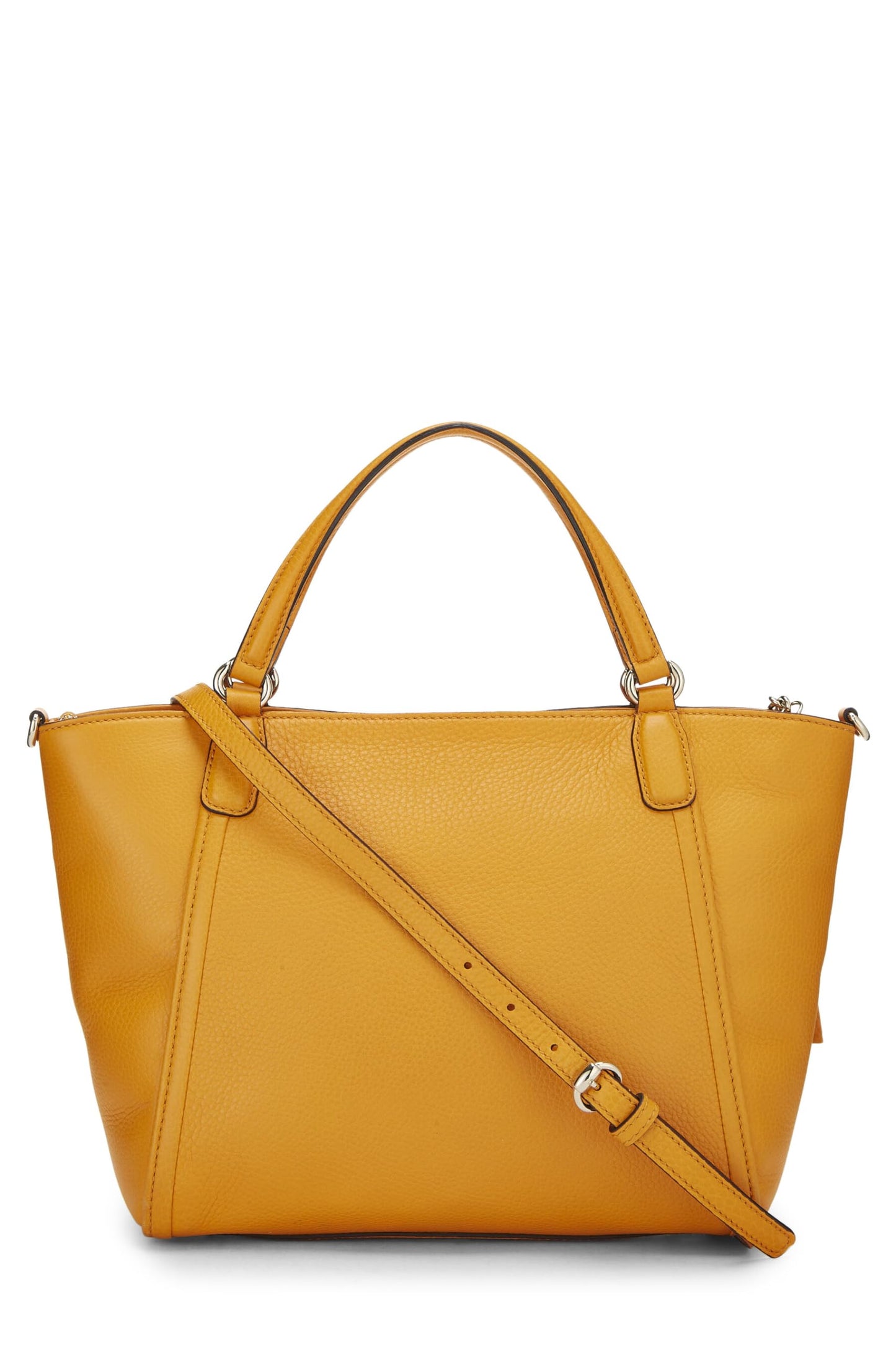 Gucci, Orange Grained Leather Soho Top Handle Bag, Yellow