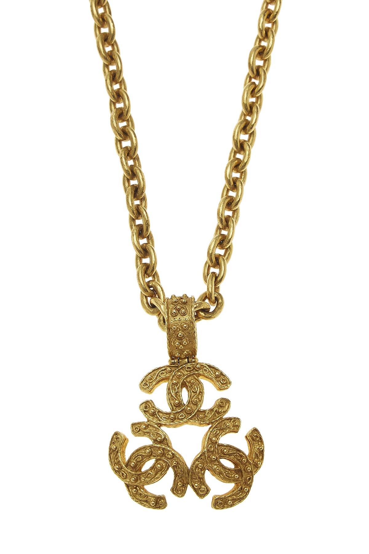 Chanel, Gold Filigree 'CC' Necklace, Gold