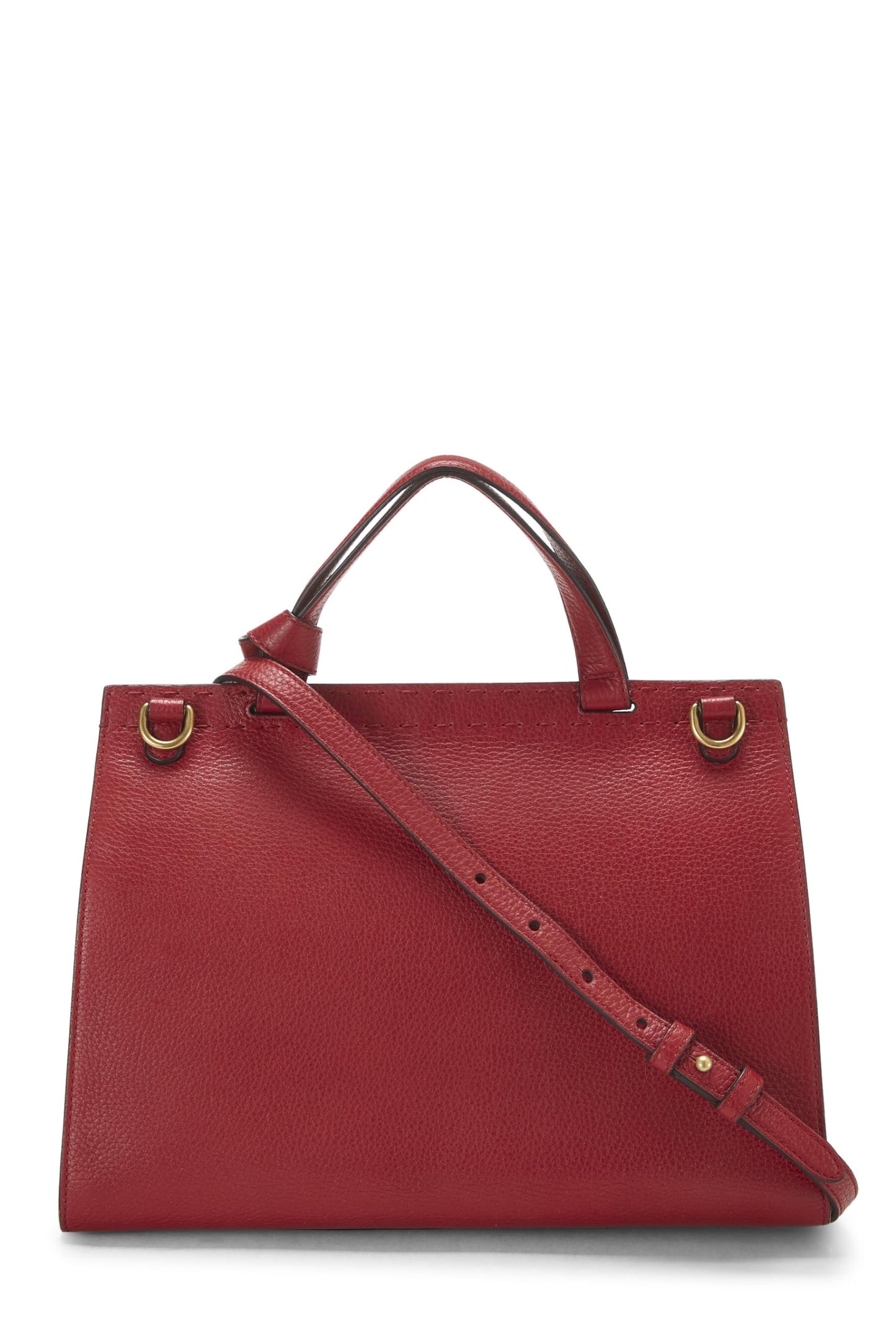 Gucci, Red Leather GG Marmont Top Handle Flap Bag Small, Red