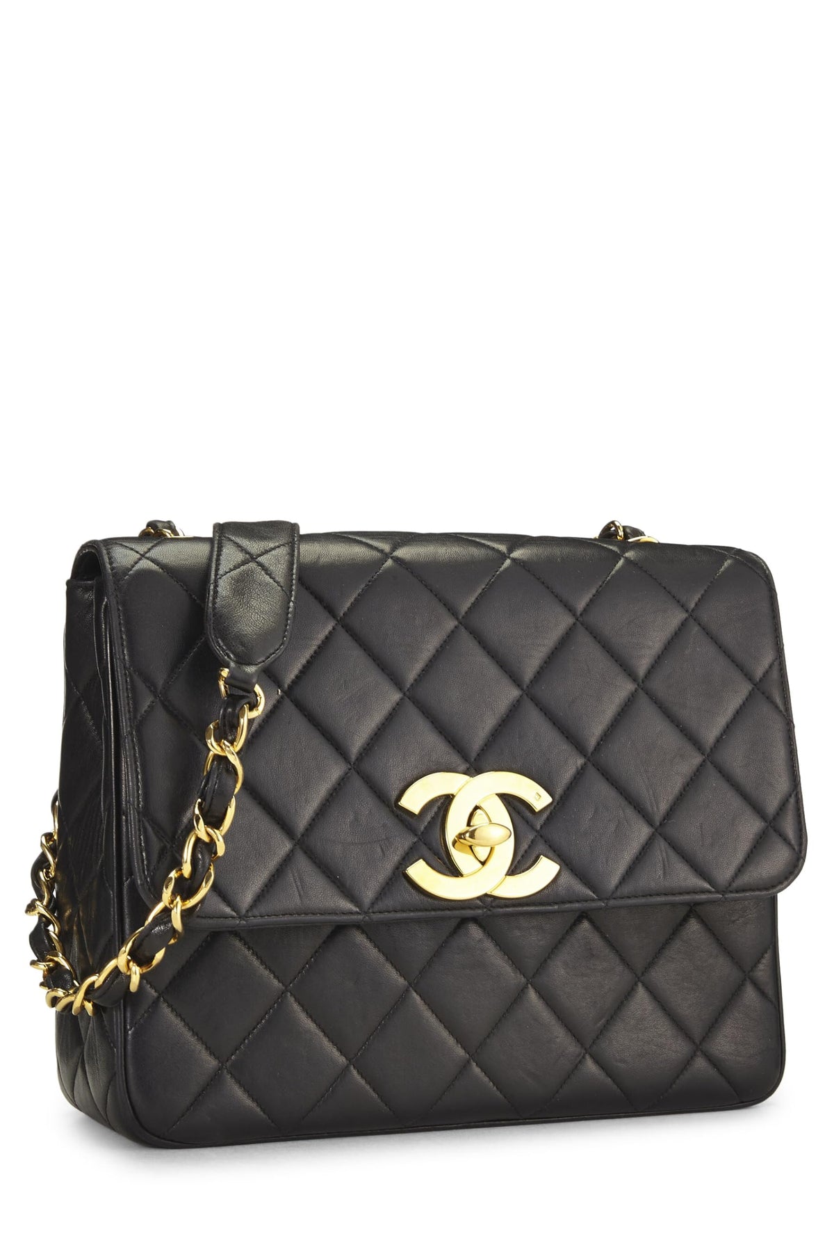 Chanel, Black Lambskin Big 'CC' Square Flap, Black