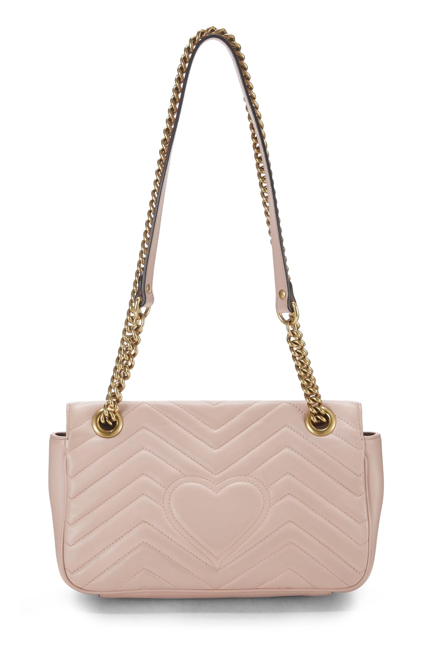 Gucci, Pink Matelassé Leather GG Marmont Shoulder Bag, Pink