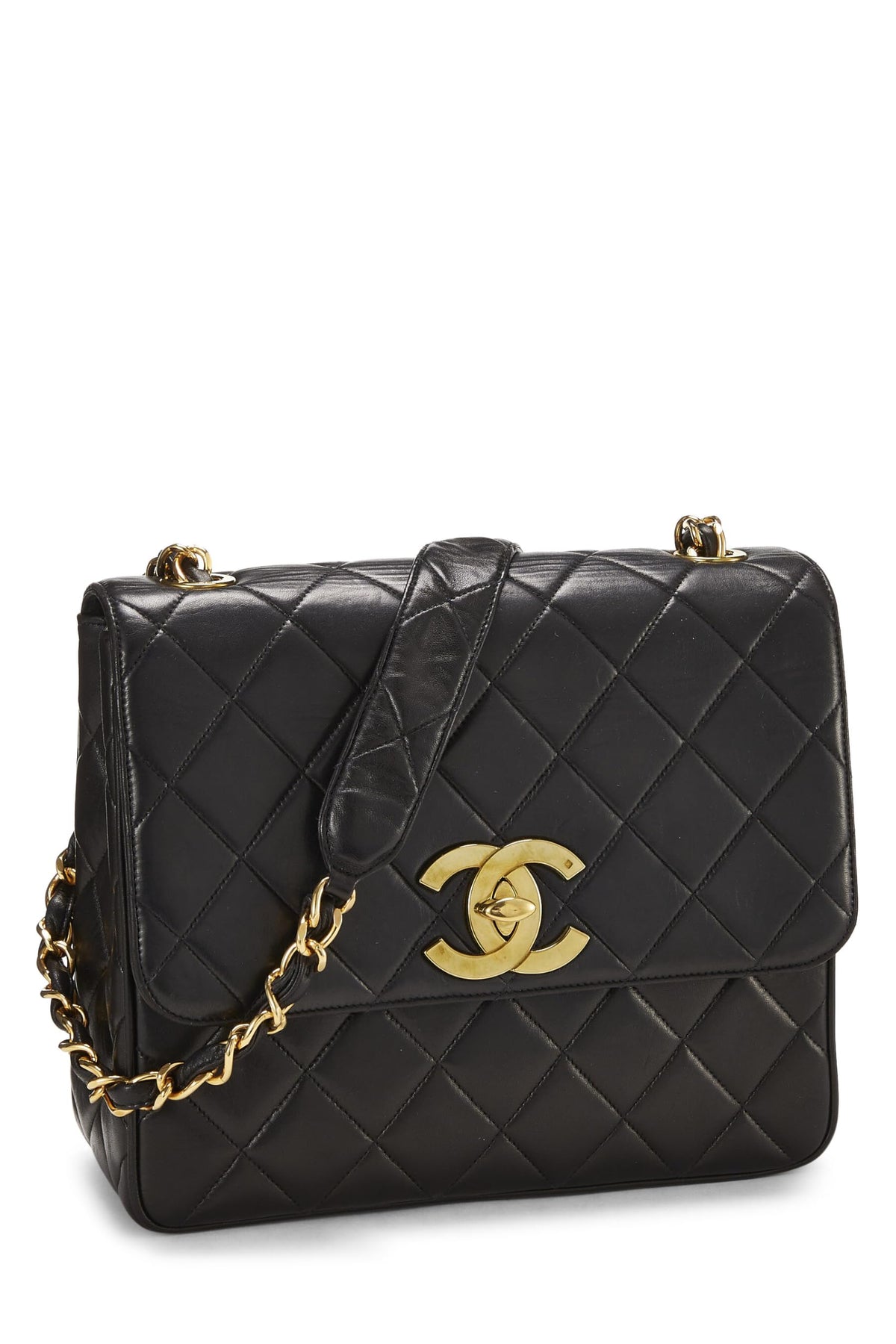 Chanel, Black Lambskin Big 'CC' Square Flap, Black