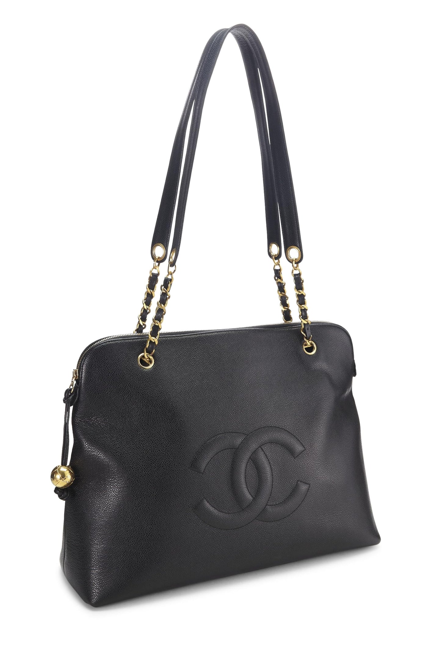 Chanel, Black Caviar Zip Tote Large, Black