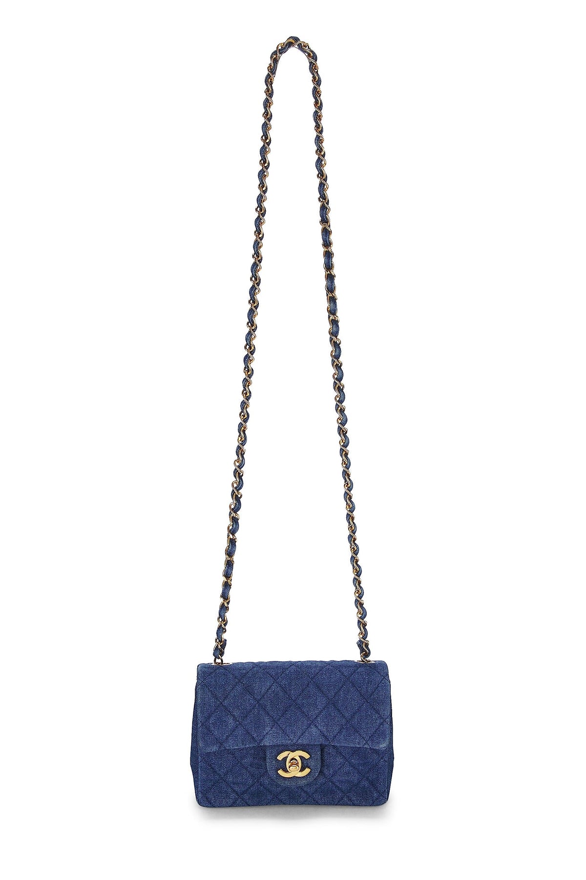 Chanel, Blue Denim Half Flap Mini, Blue