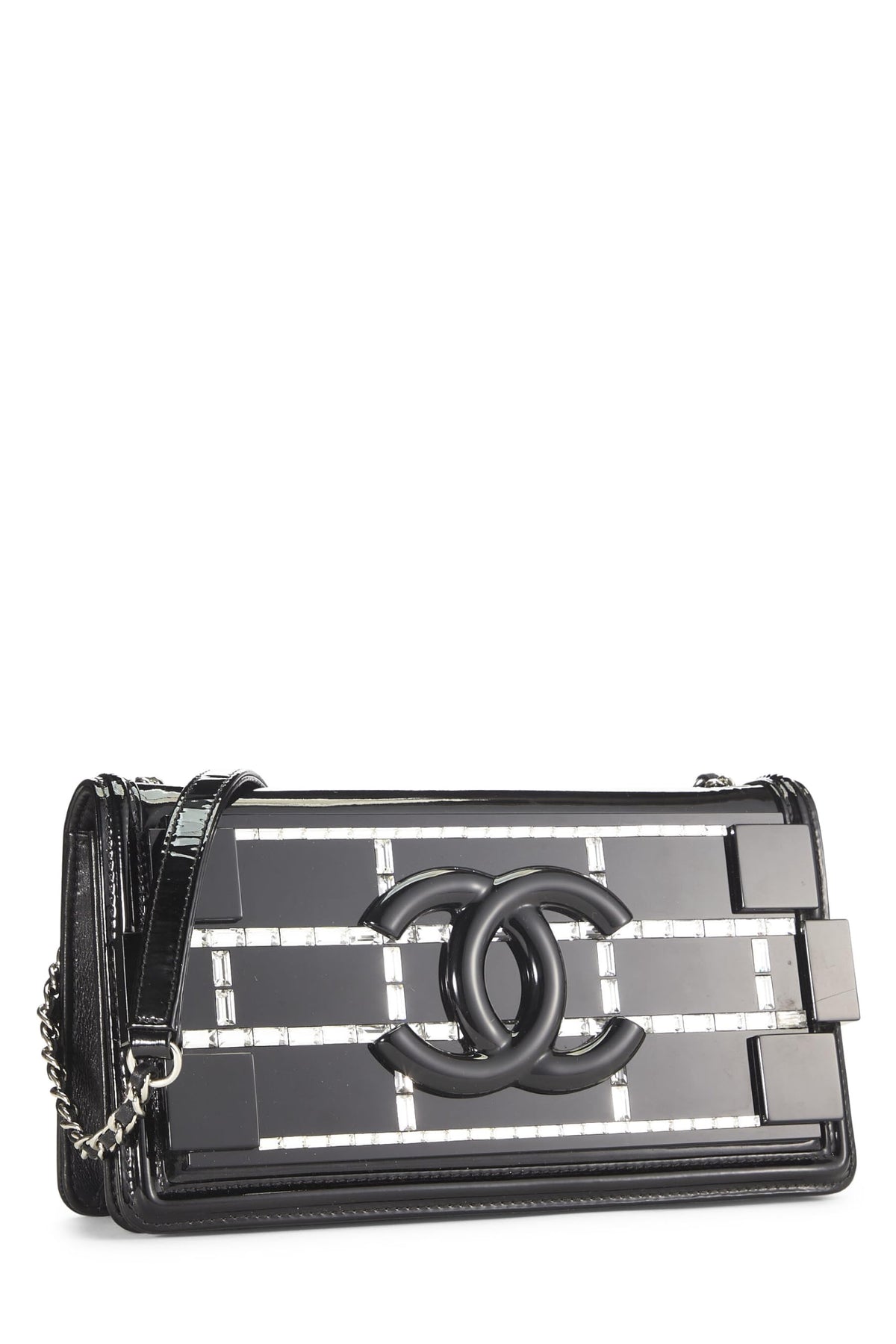 Chanel, Black Patent Leather Boy Brick Flap, Black
