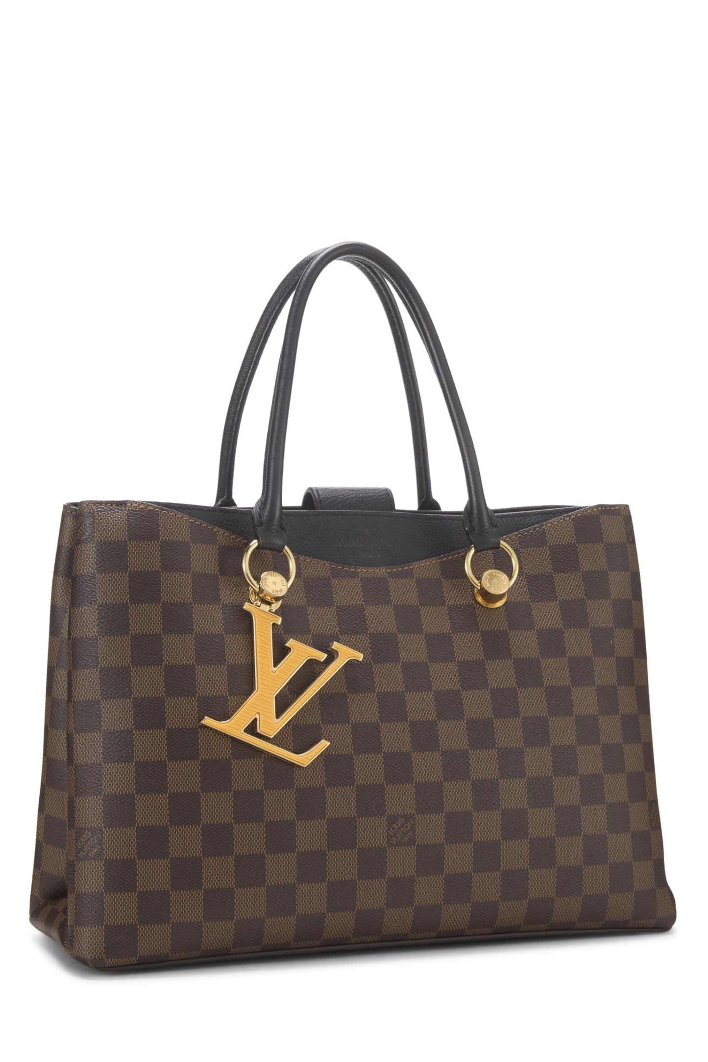 Louis Vuitton, Black Damier Ebene Riverside Tote, Black