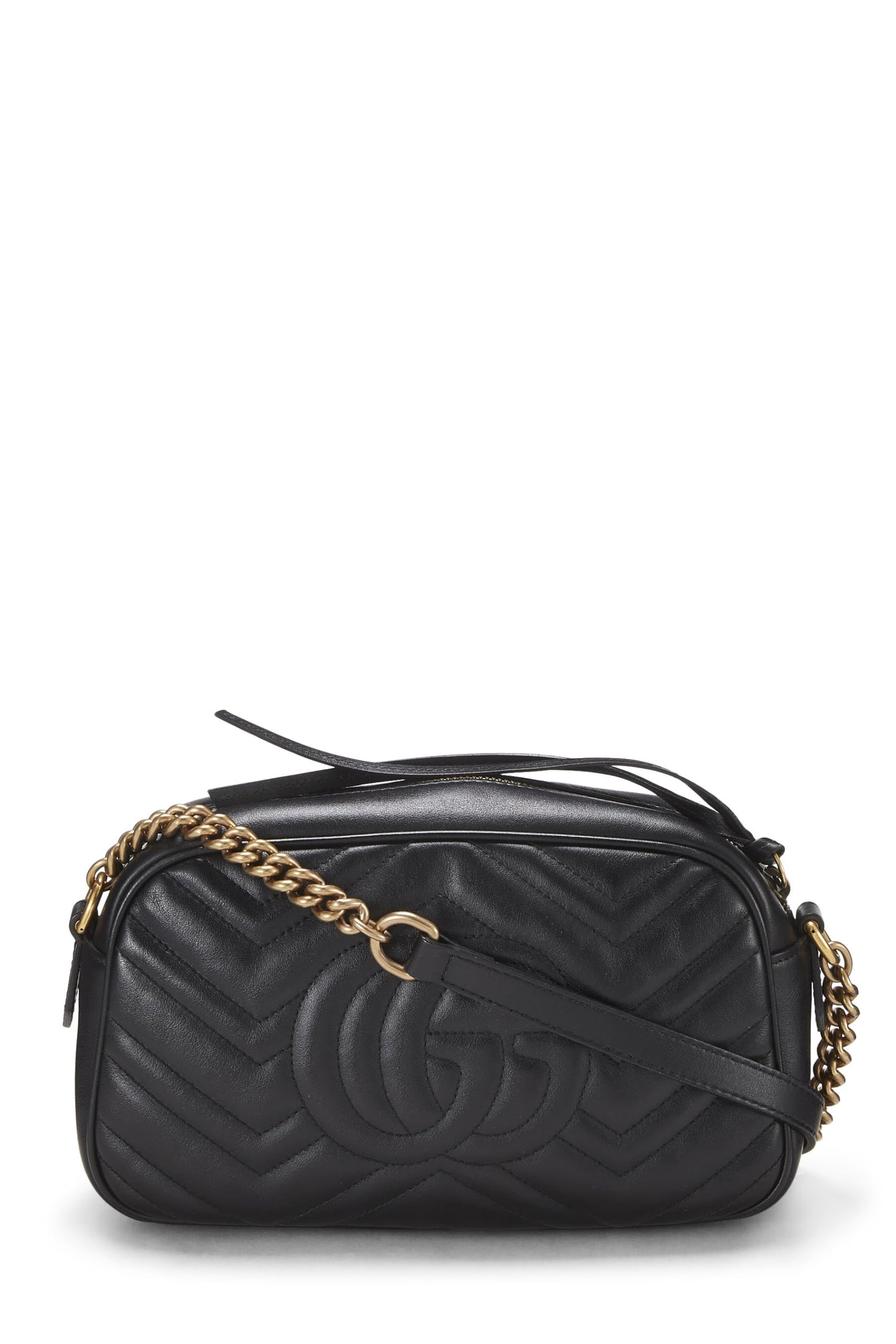 Gucci, Black Leather GG Marmont Crossbody Small, Black