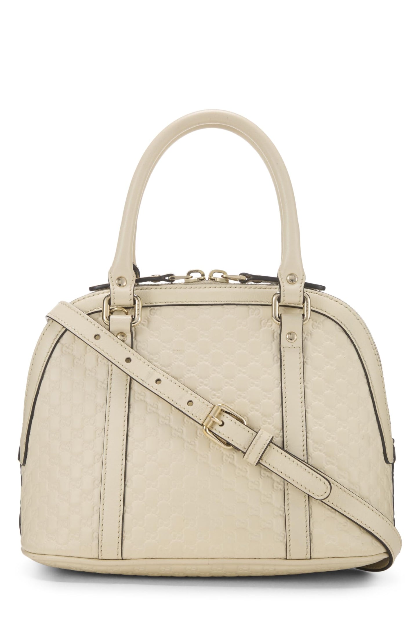 Gucci, Cream Microguccissima Leather Nice Dome Mini, White