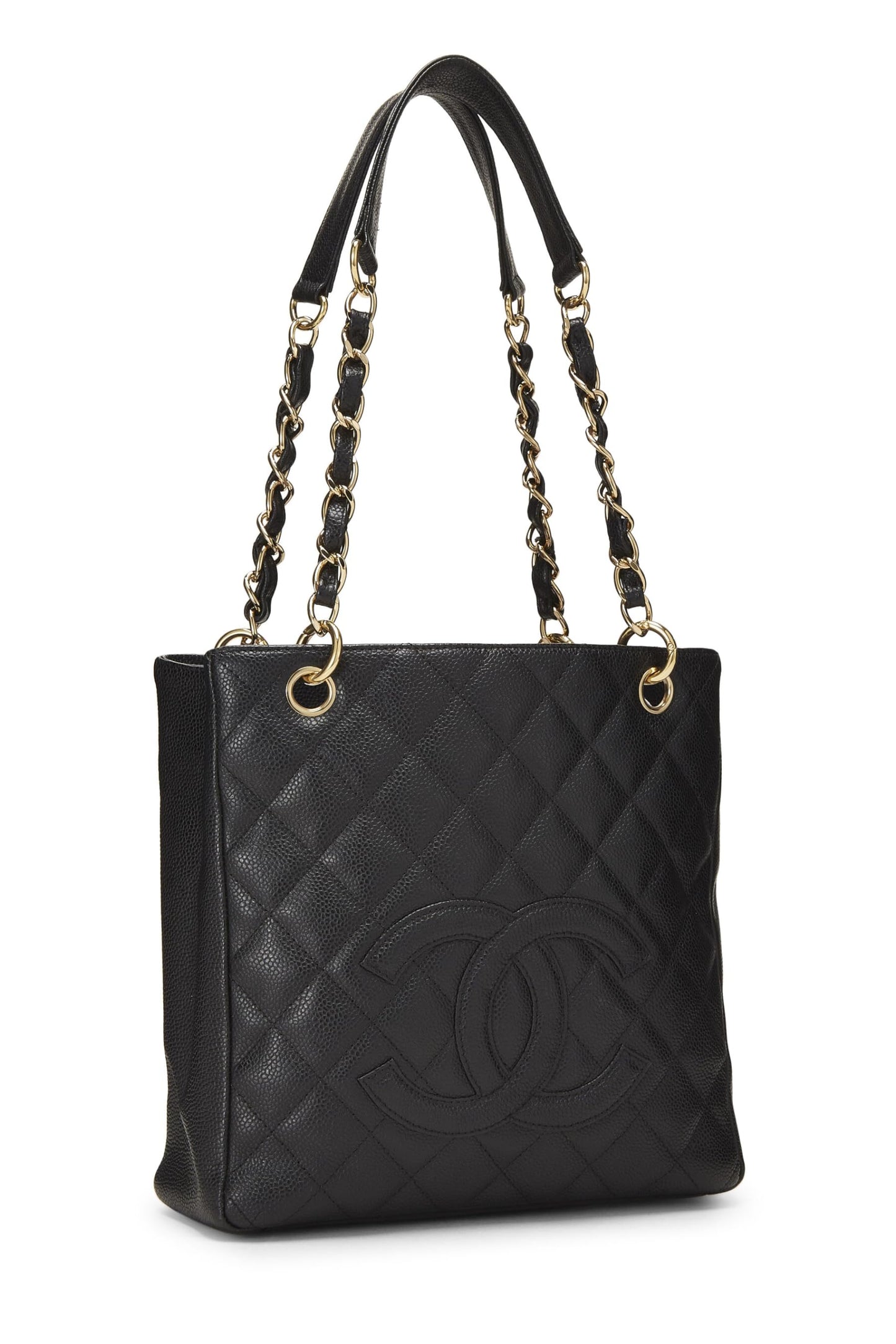 Chanel, Black Quilted Caviar Petite Shopping Tote (PST), Black