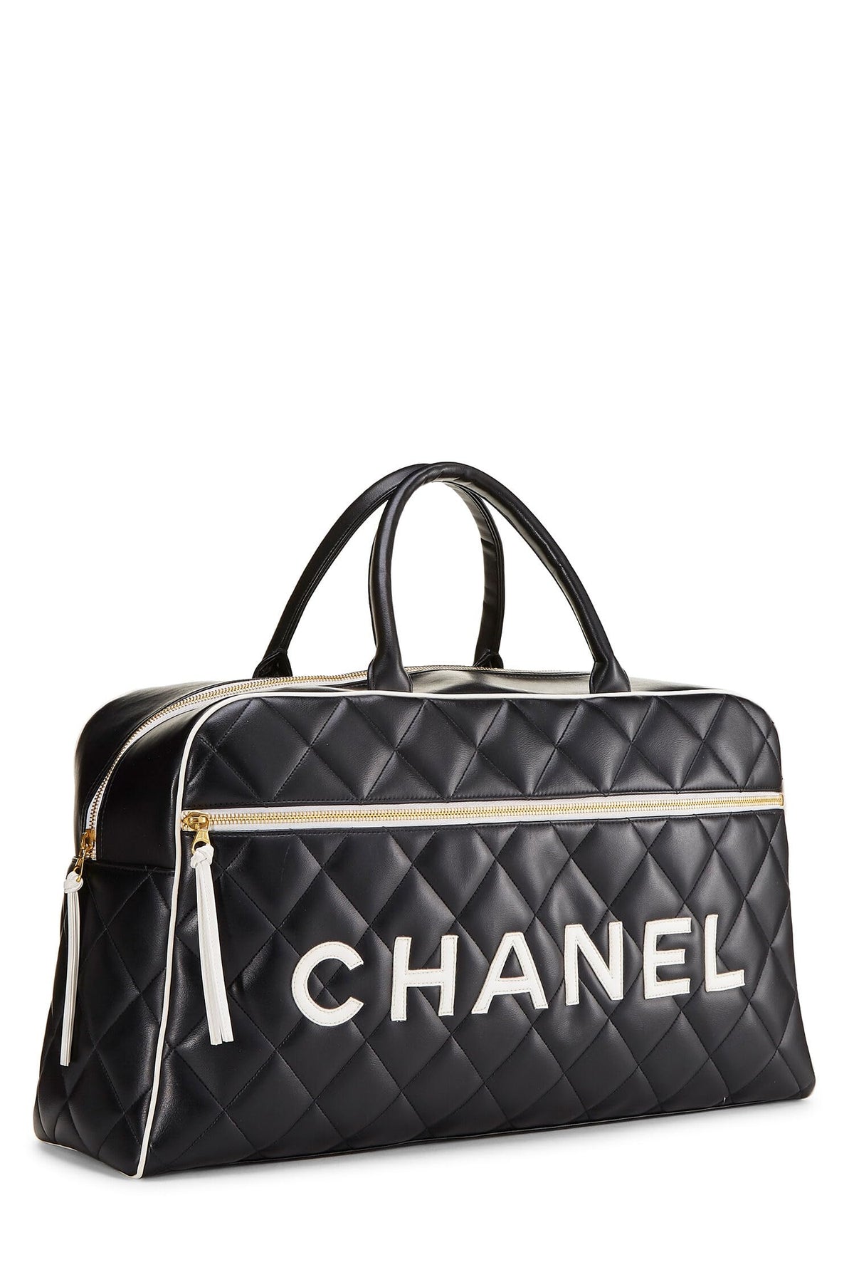 Chanel, Black Quilted Calfskin Bowler Large, Black