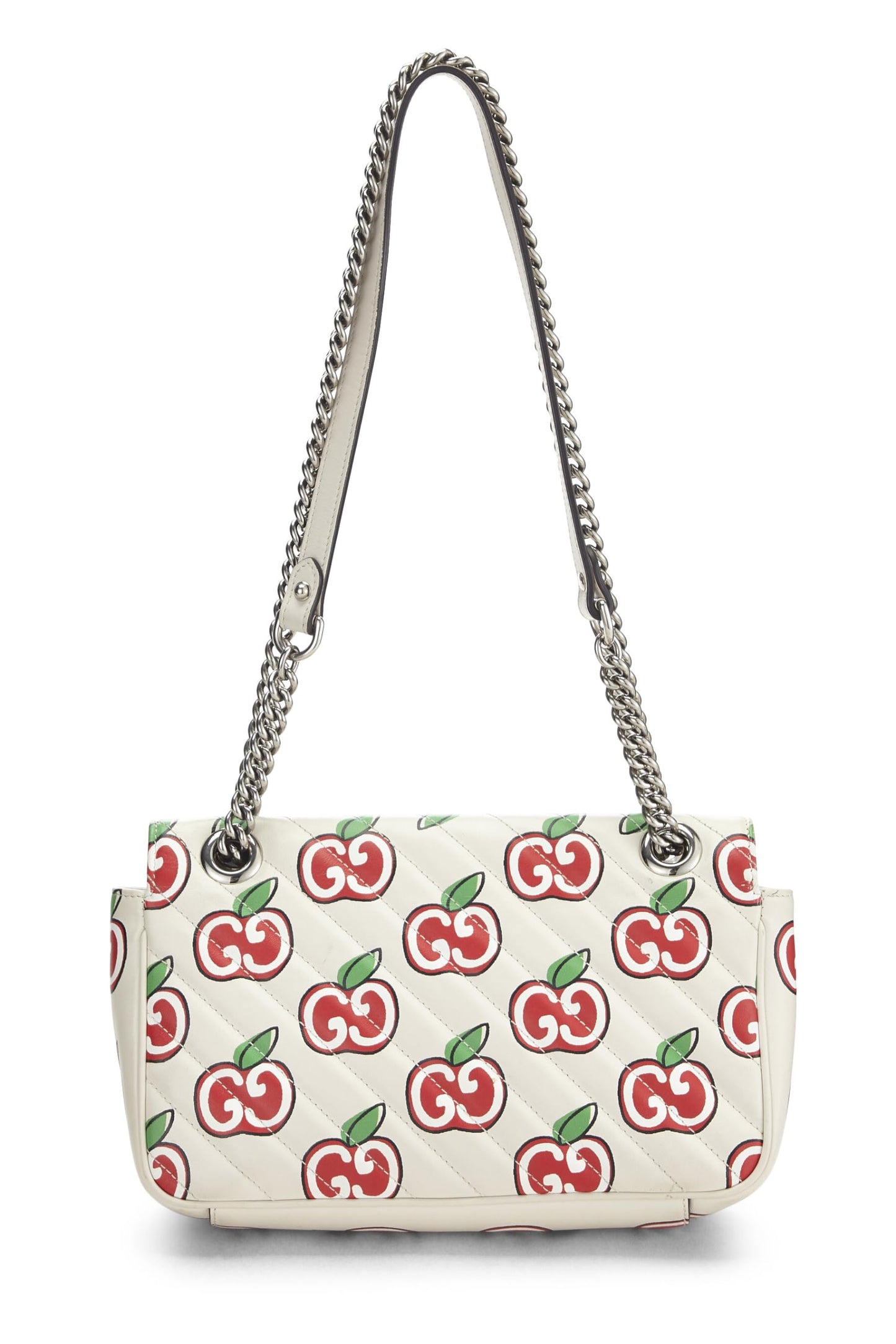 Gucci, White Leather Marmont Apple Shoulder Bag Small, White
