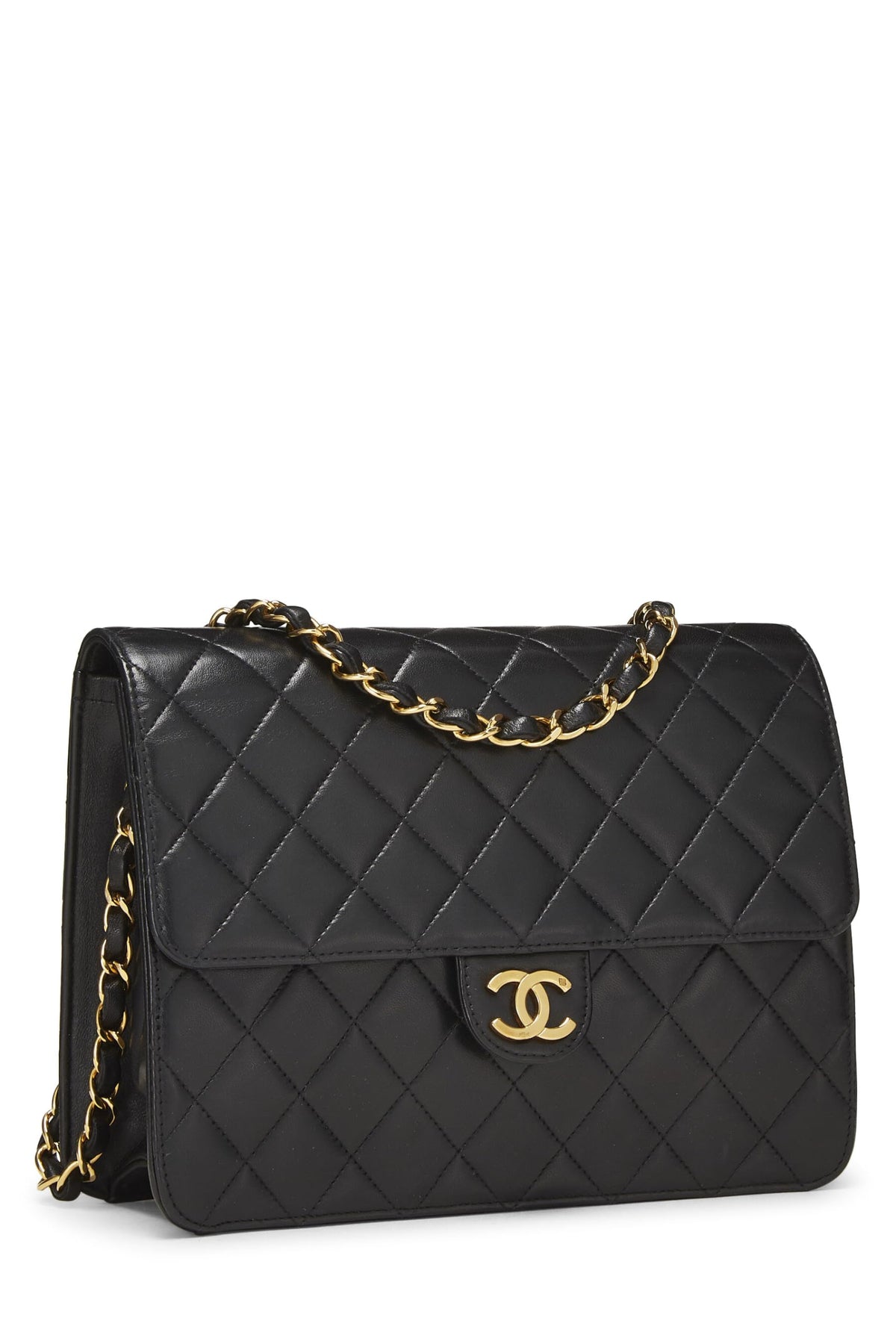 Chanel, Black Quilted Lambskin Ex Flap Small, Black