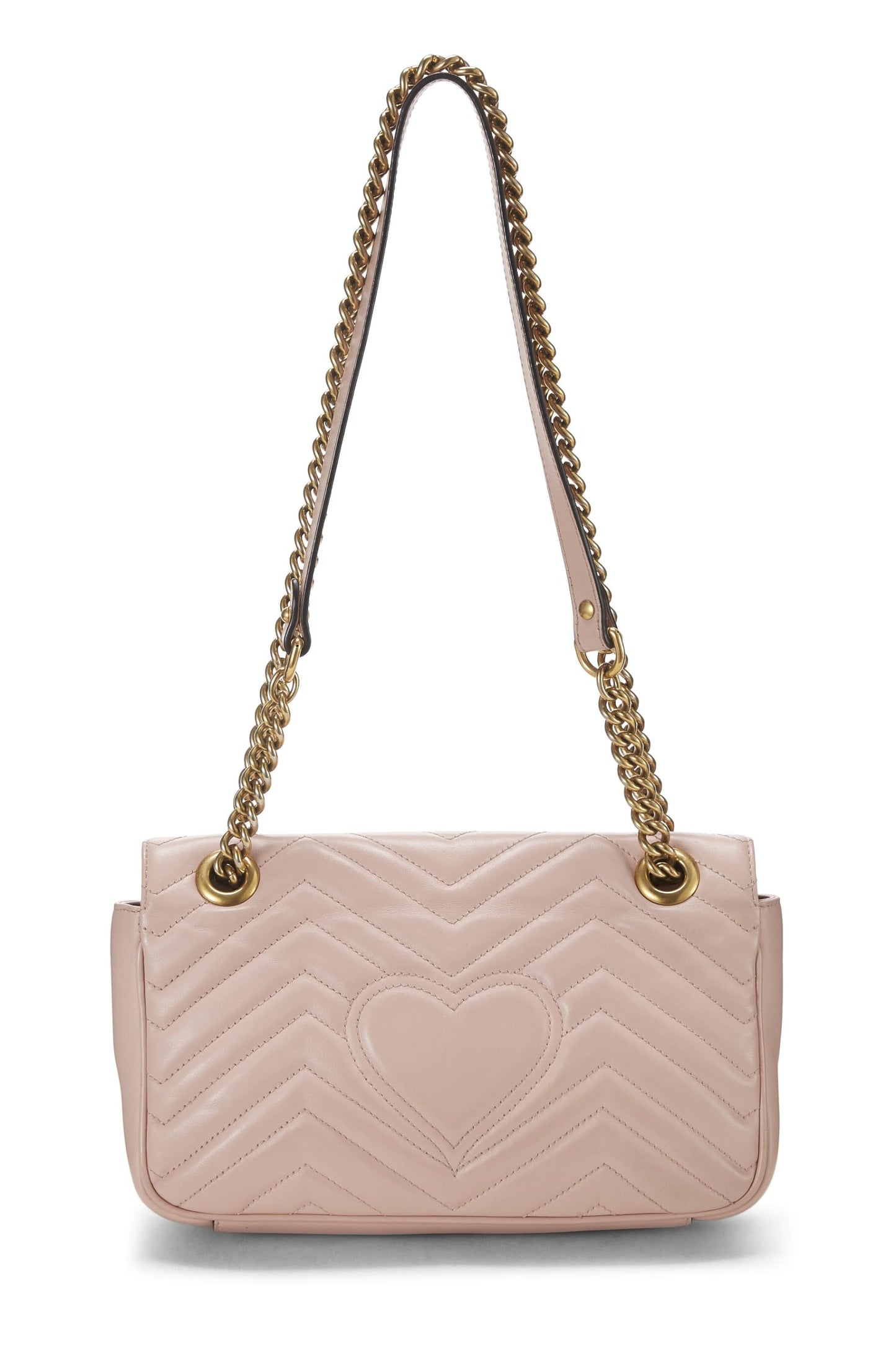 Gucci, Pink Leather GG Marmont Shoulder Bag Small, Pink