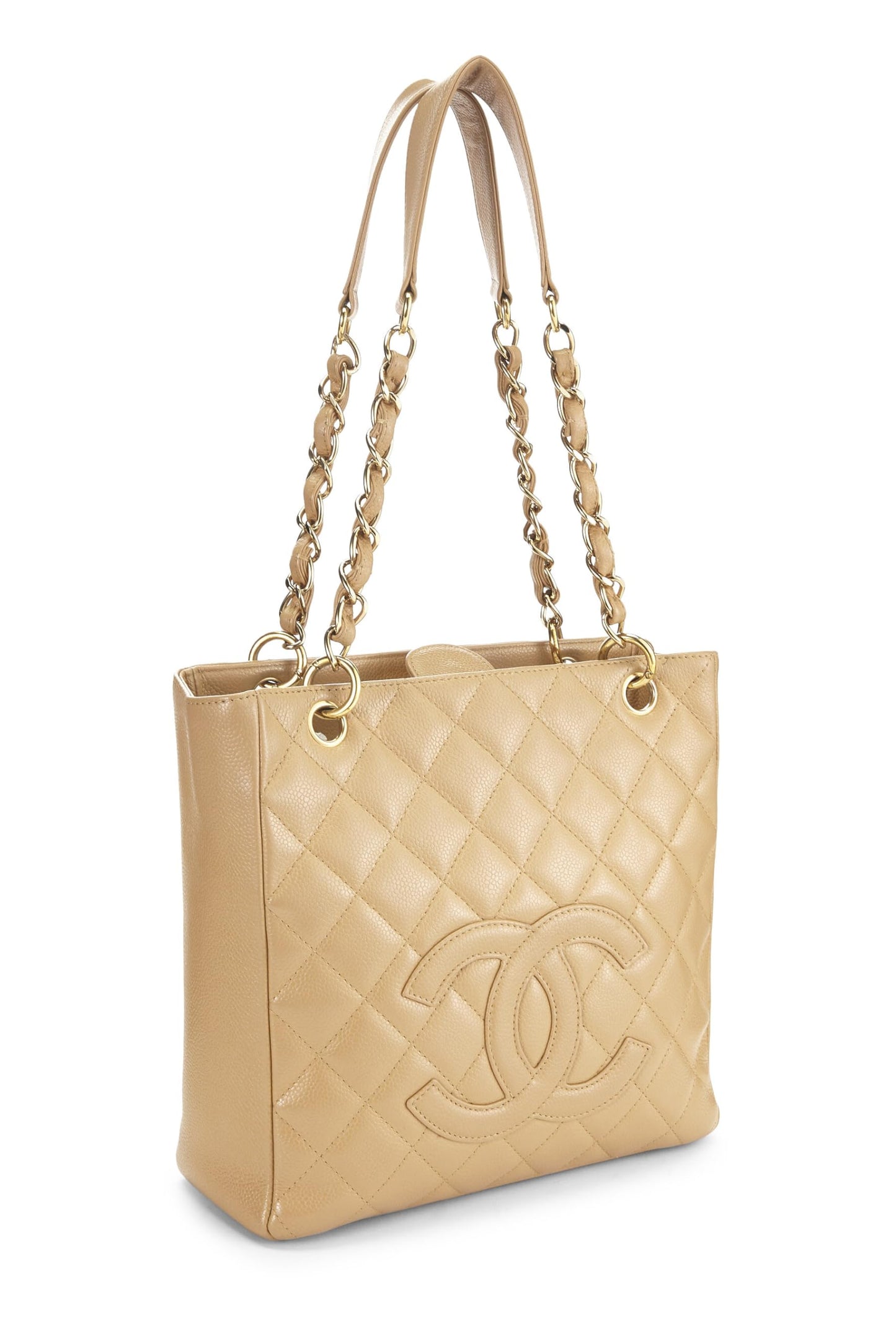 Chanel, Beige Quilted Caviar Petite Shopping Tote (PST), Beige