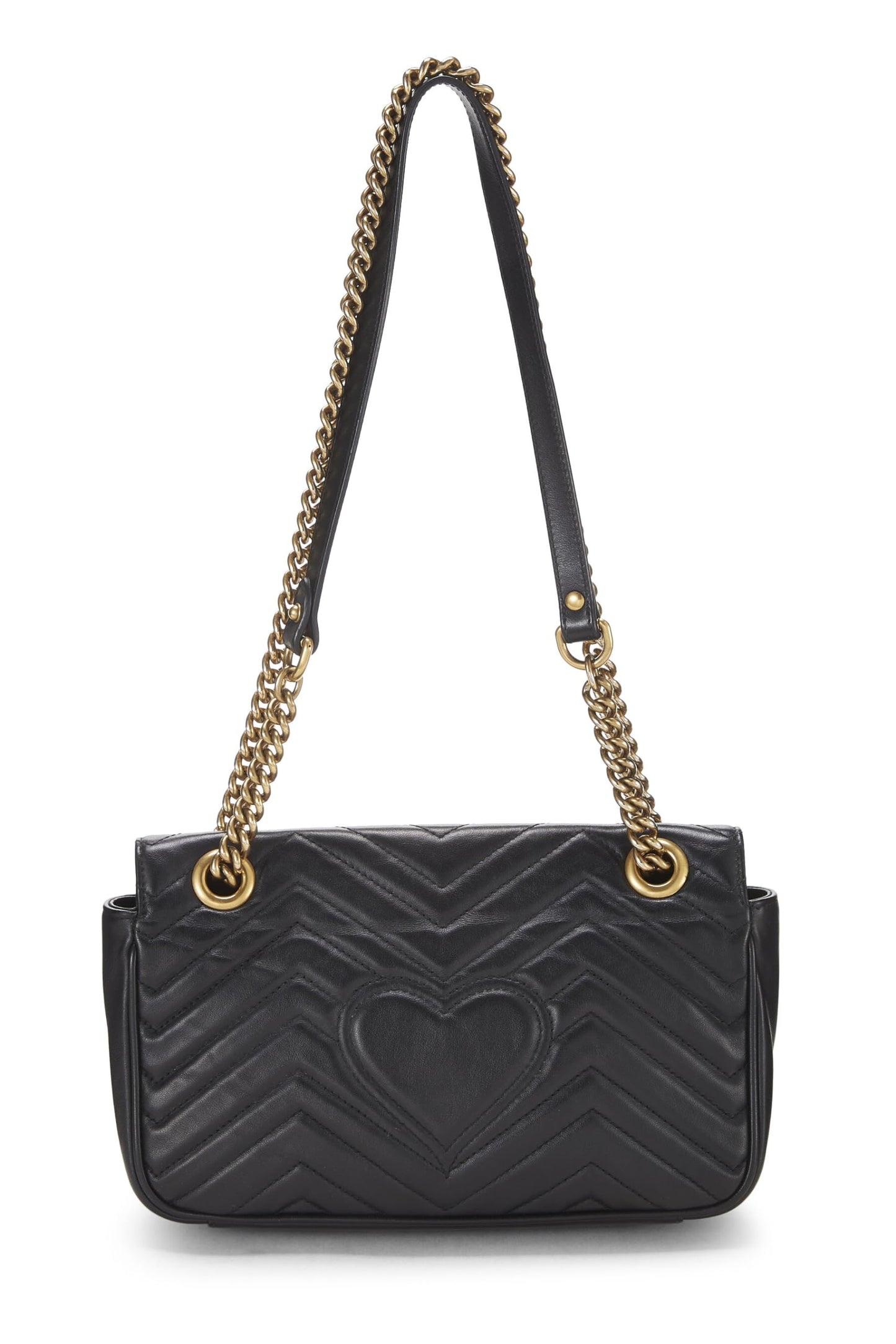Gucci, Black Leather GG Marmont Shoulder Bag Small, Black