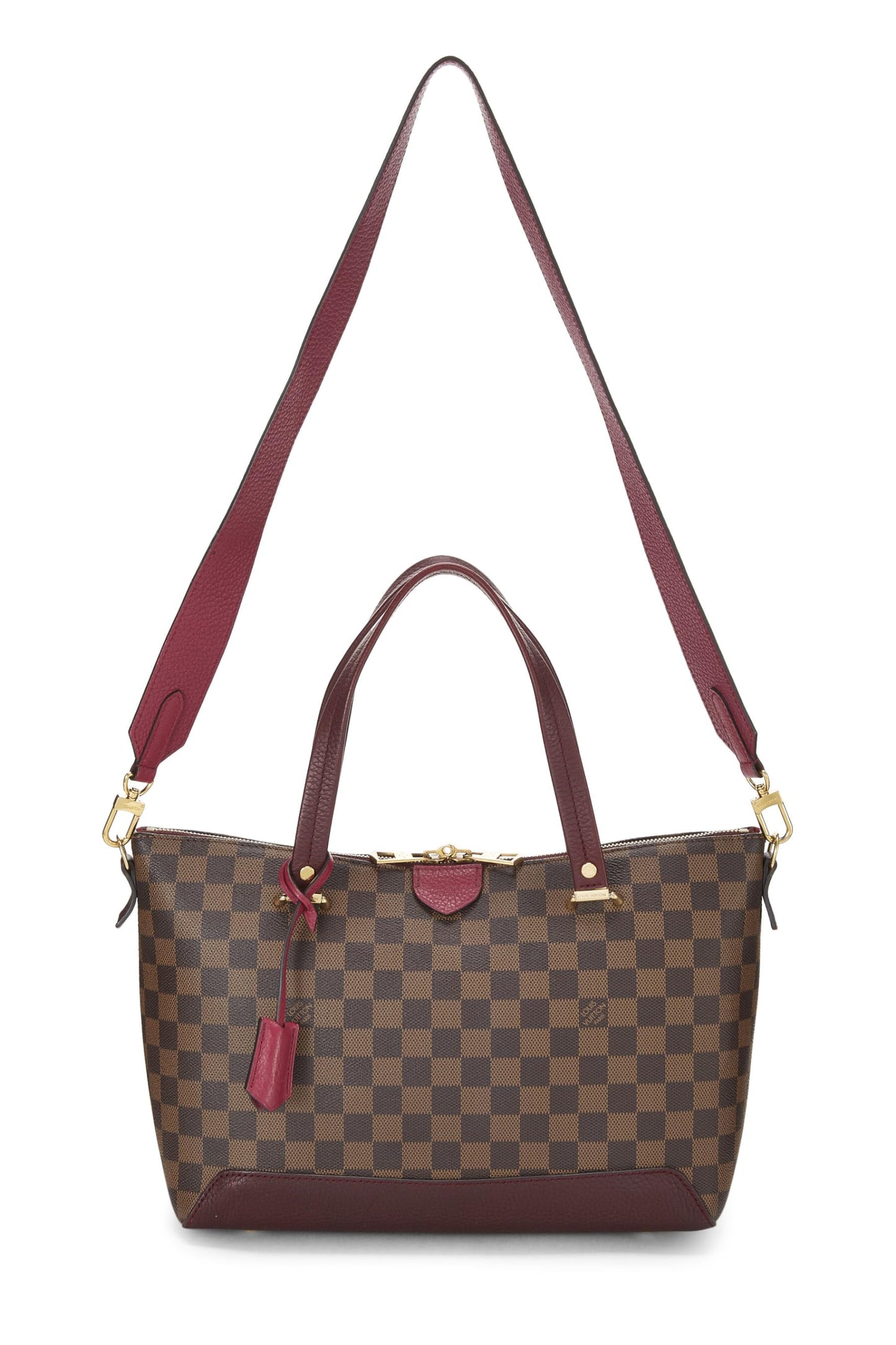 Louis Vuitton, Damier Ebene Hyde Park Tote, Burgundy