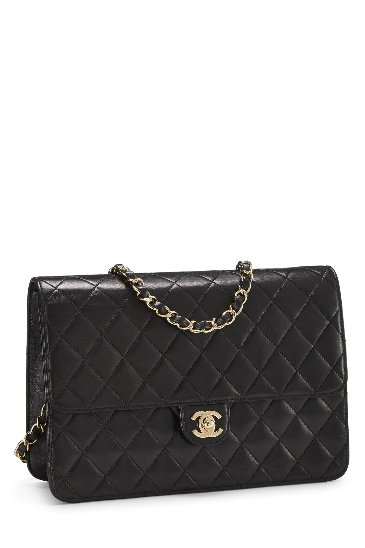 Chanel, Black Quilted Lambskin Turnlock Ex Flap Medium, Black