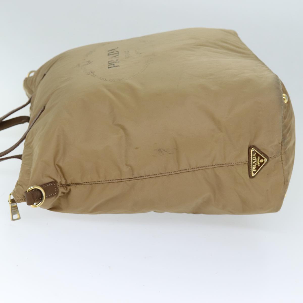 PRADA Tote Bag Nylon 2way Beige Auth 72541