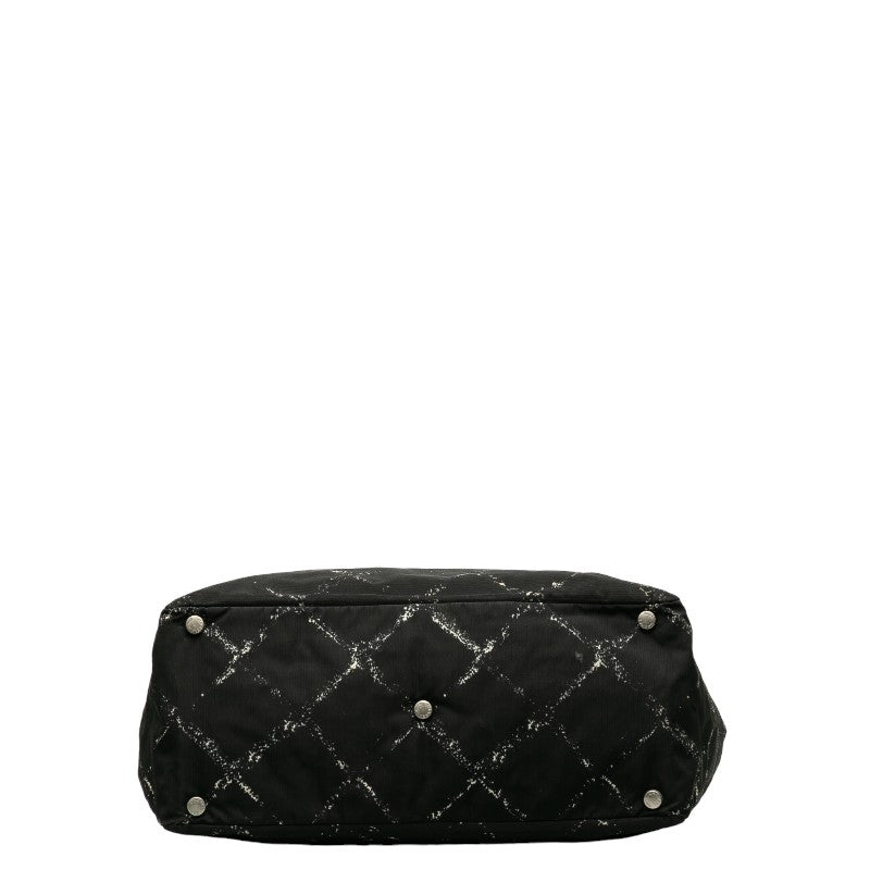 Chanel Travel Line Tooth Bag houlder Bag Black Nylon Lady Chanel