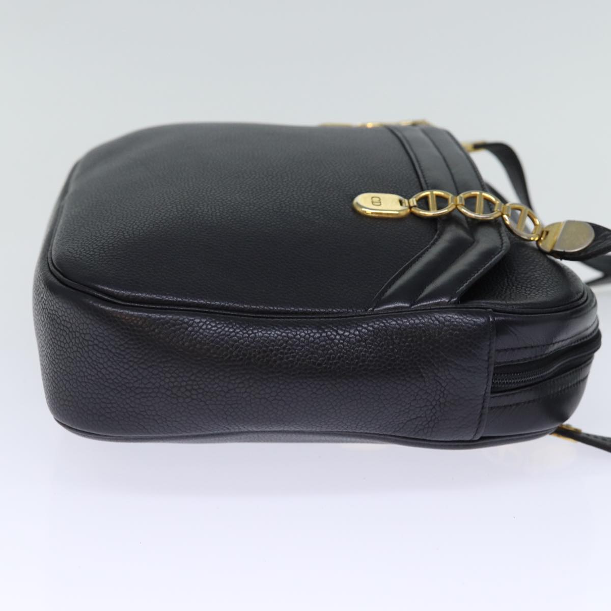 CHRISTIAN DIOR Shoulder Bag Leather Black Auth 73255