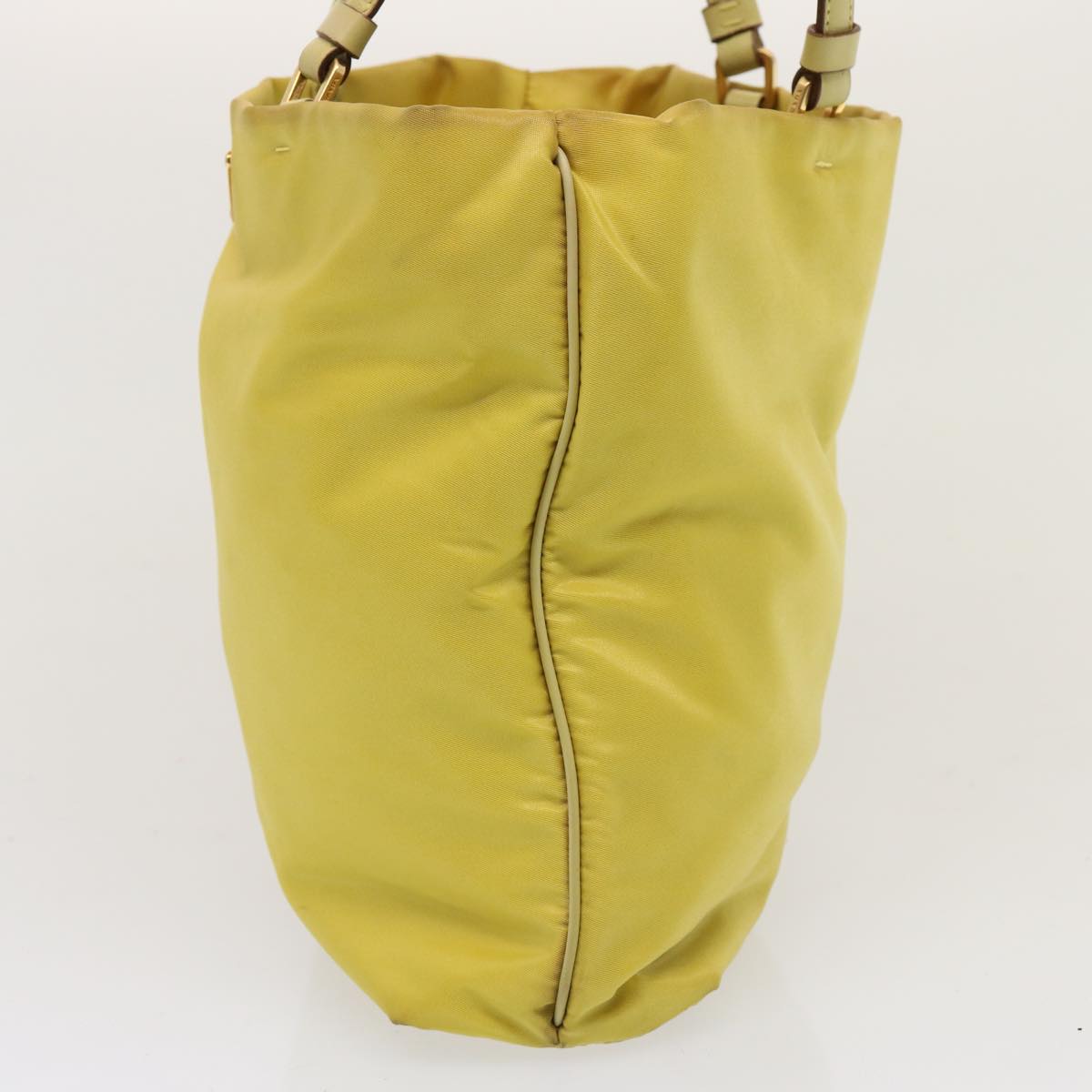 PRADA Tote Bag Nylon Yellow Auth 73333