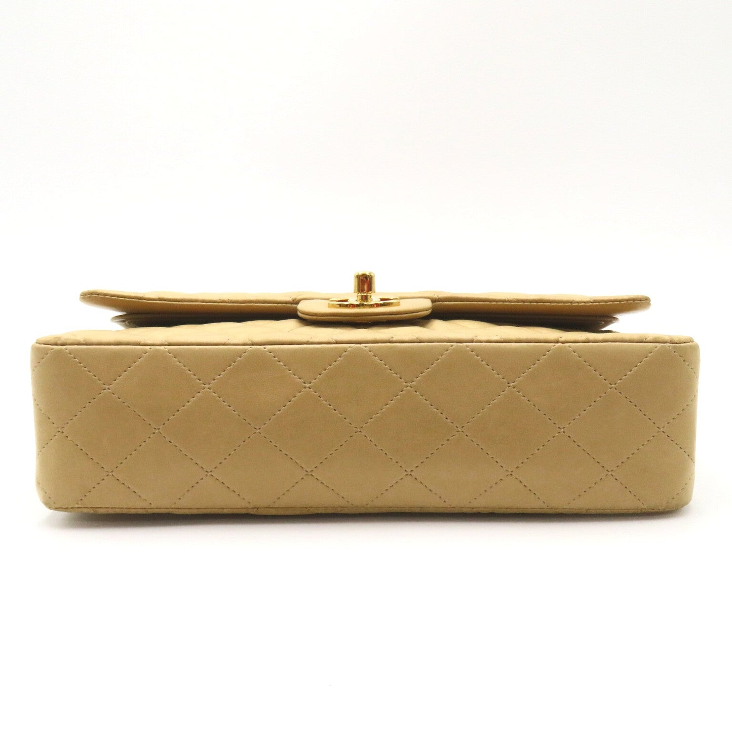 Chanel Double Flap Chain Shoulder Shoulder Bag Beige S/Cards