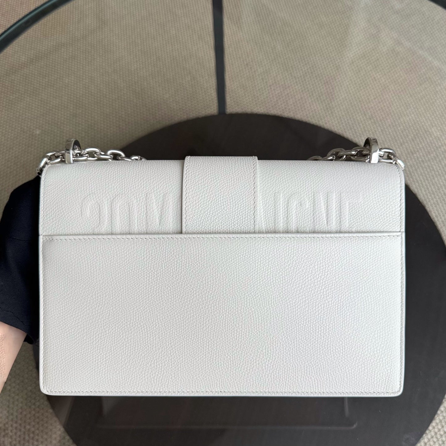 Dior 30 Montaigne - Grained Calfskin White Silver Hardware