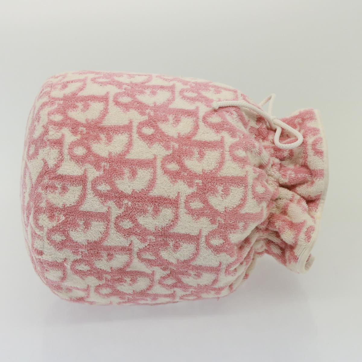 CHRISTIAN DIOR Trotter Canvas Purse Hand Bag Pile Pink Auth 75799