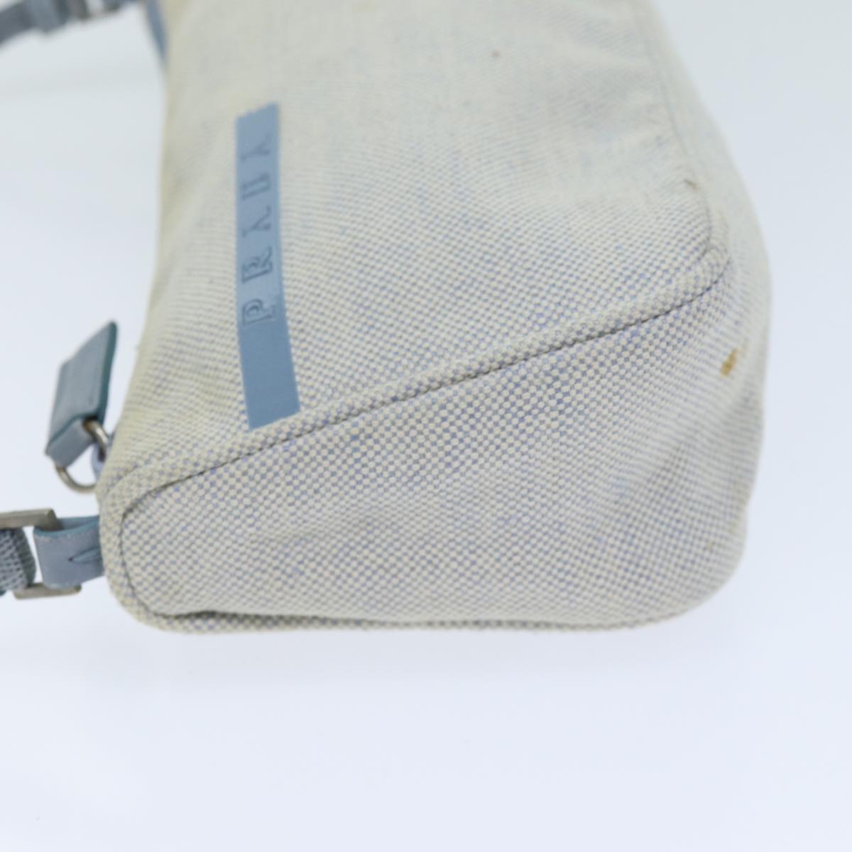 PRADA Accessory Pouch Canvas Light Blue Auth 75801