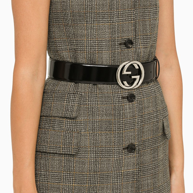 Gucci Gg Black Leather Belt Women